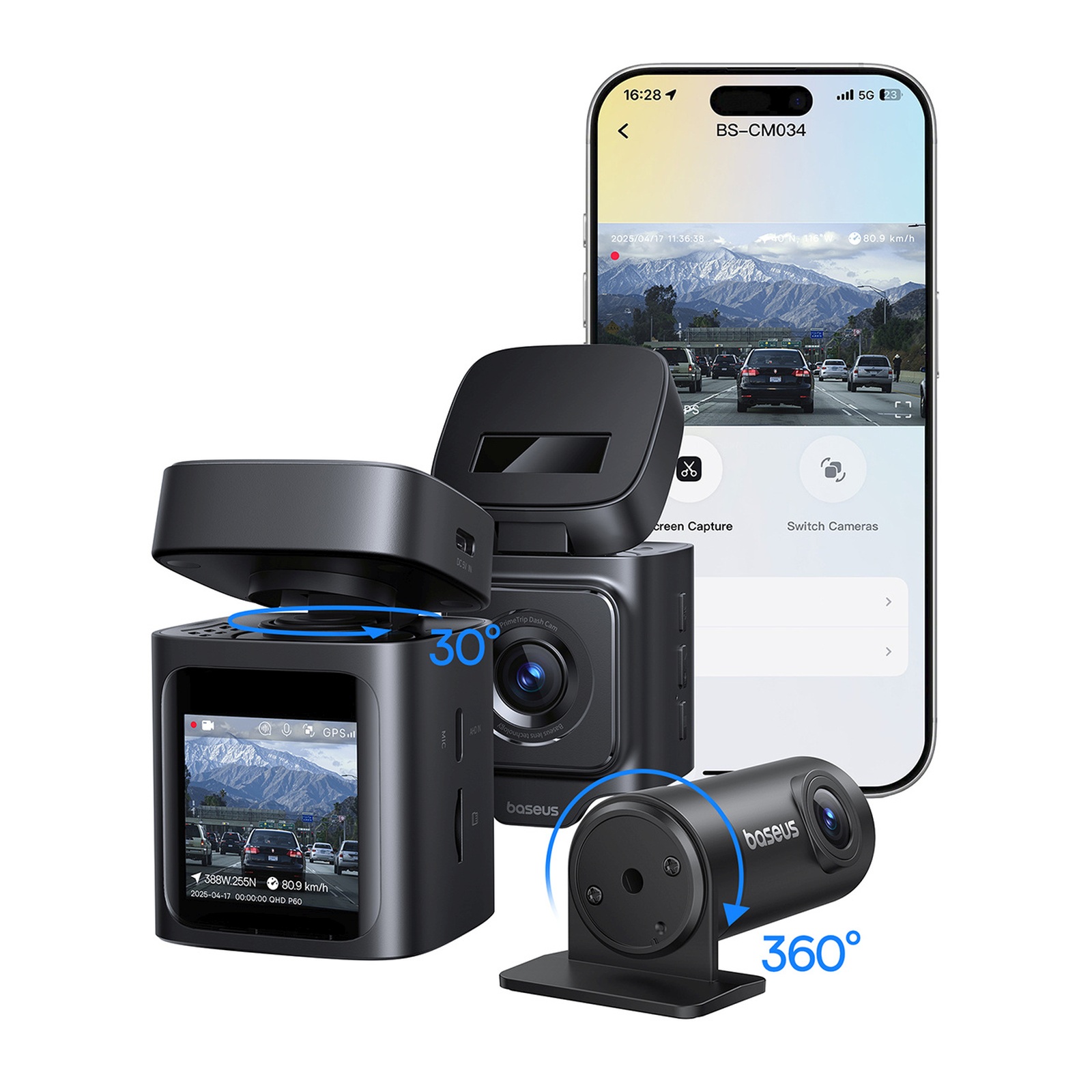 Automobilinė Vaizdo Kamera Primetrip Vd1 2k+1080p - Juoda