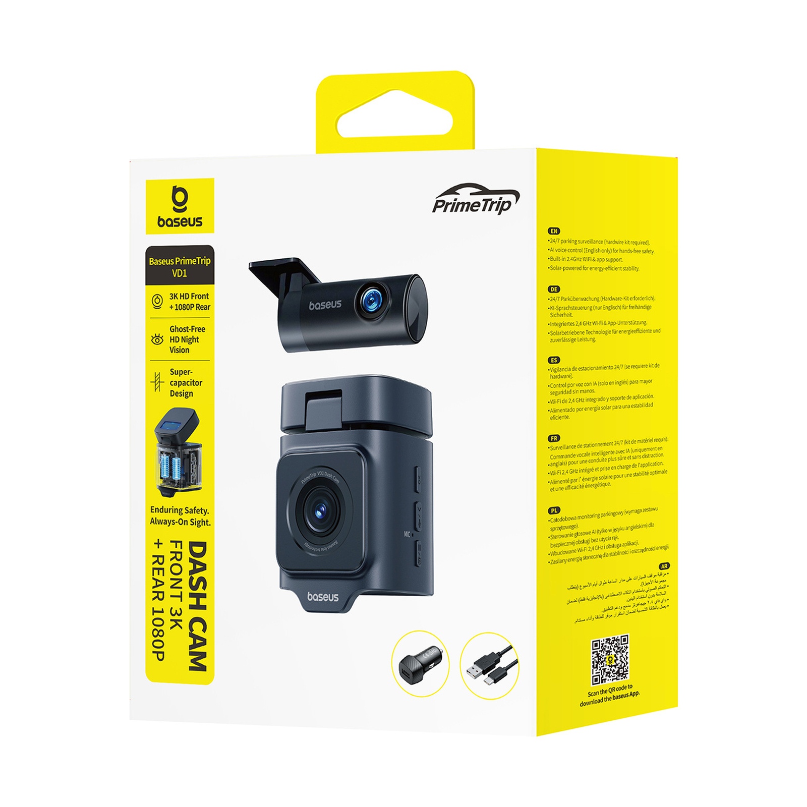 Automobilinė Vaizdo Kamera Primetrip Vd1 2k+1080p - Juoda