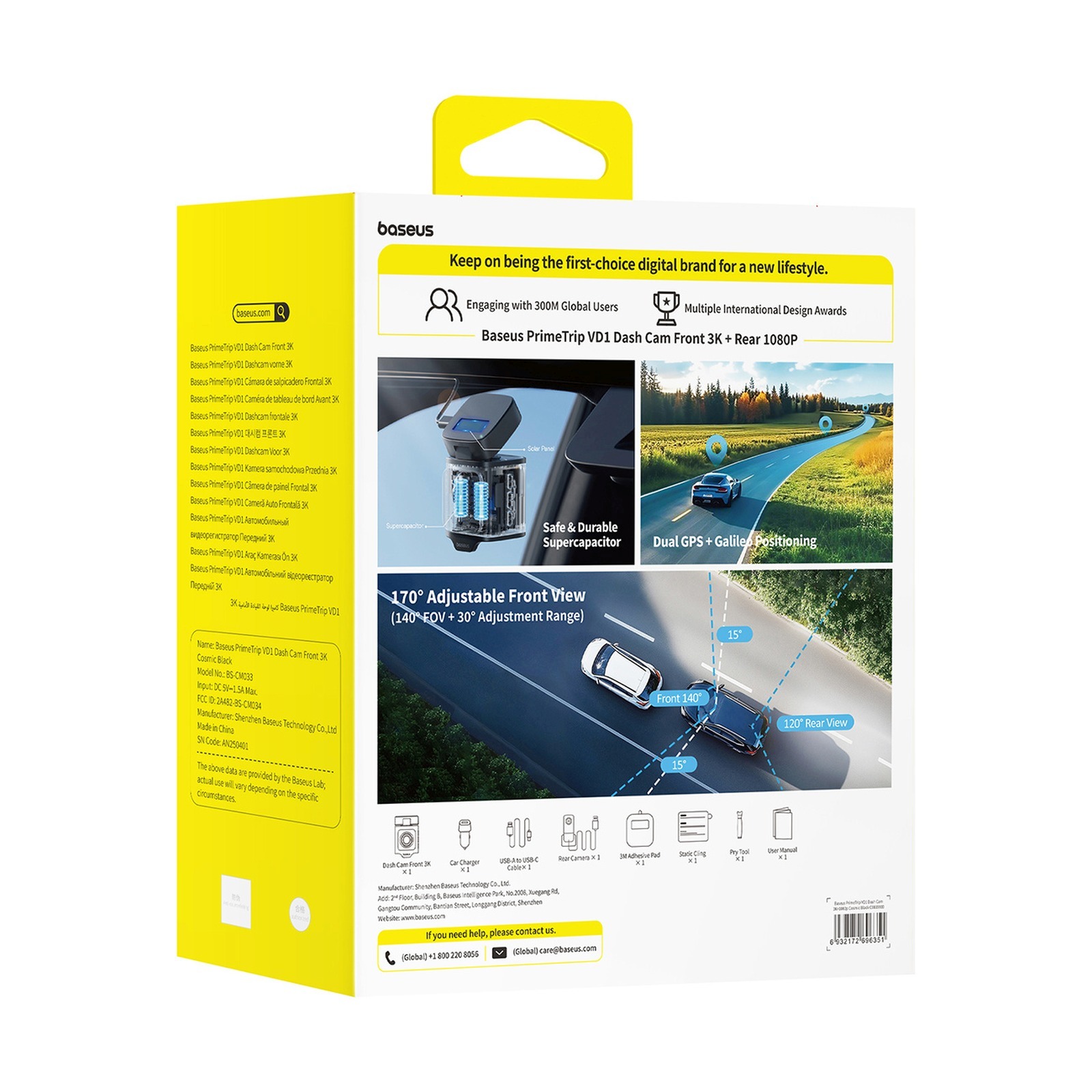 Automobilinė Vaizdo Kamera Primetrip Vd1 2k+1080p - Juoda