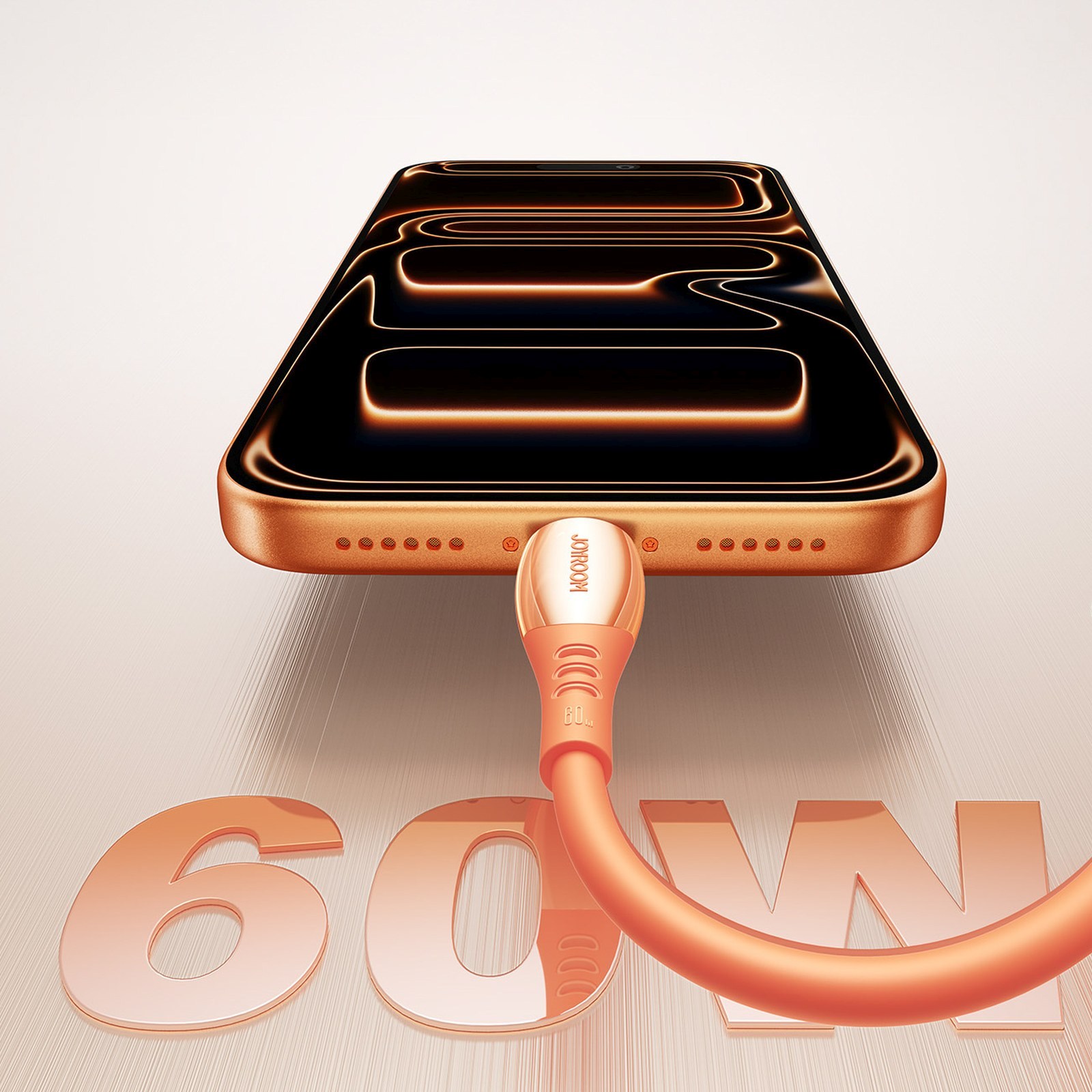 Usb-c Kabelis "vibrant Series" 60w 1,2 M - Oranžinis