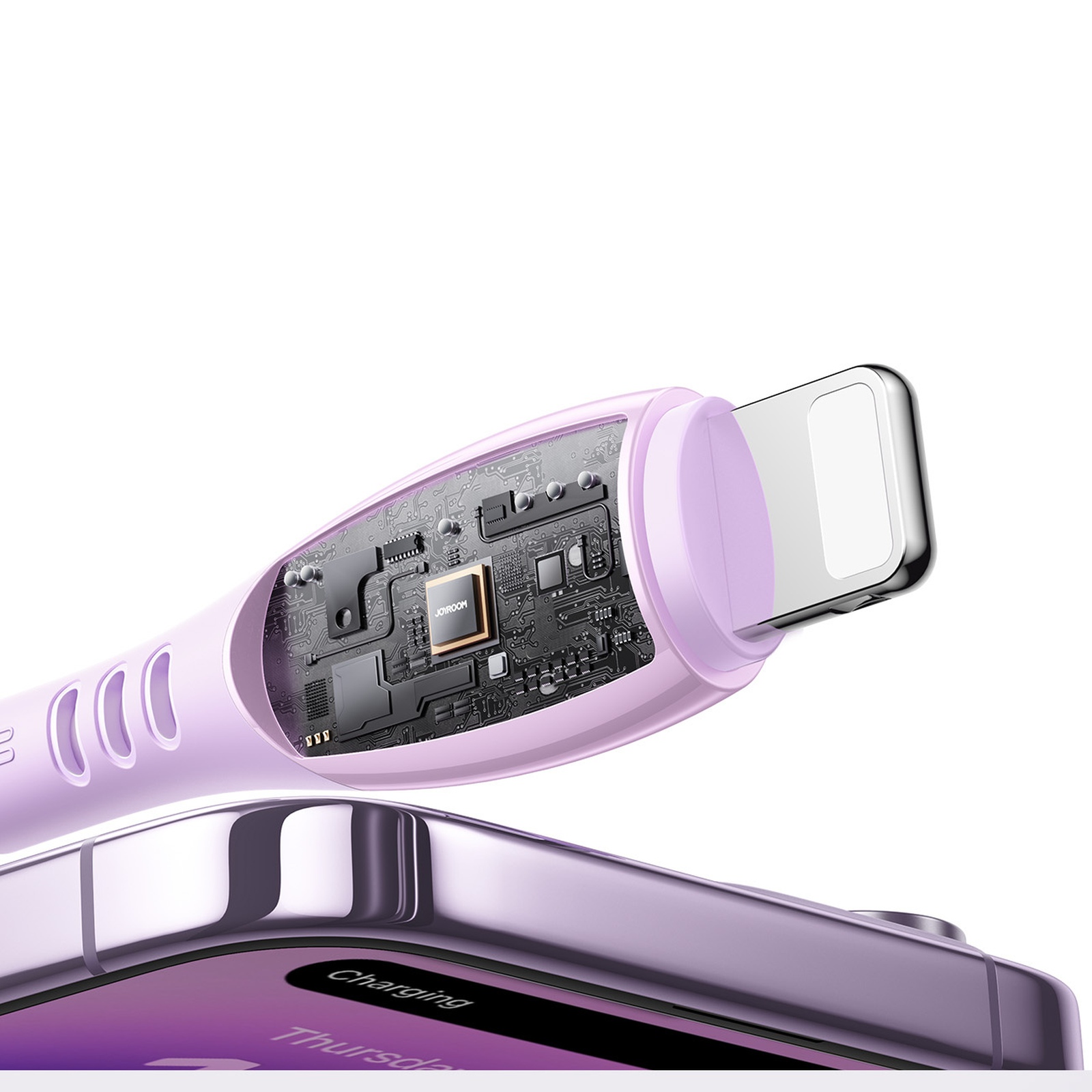 Kabelis Usb-c - "iphone Lightning Vibrant Series" 30w 1,2 M - Violetinės Spalvos
