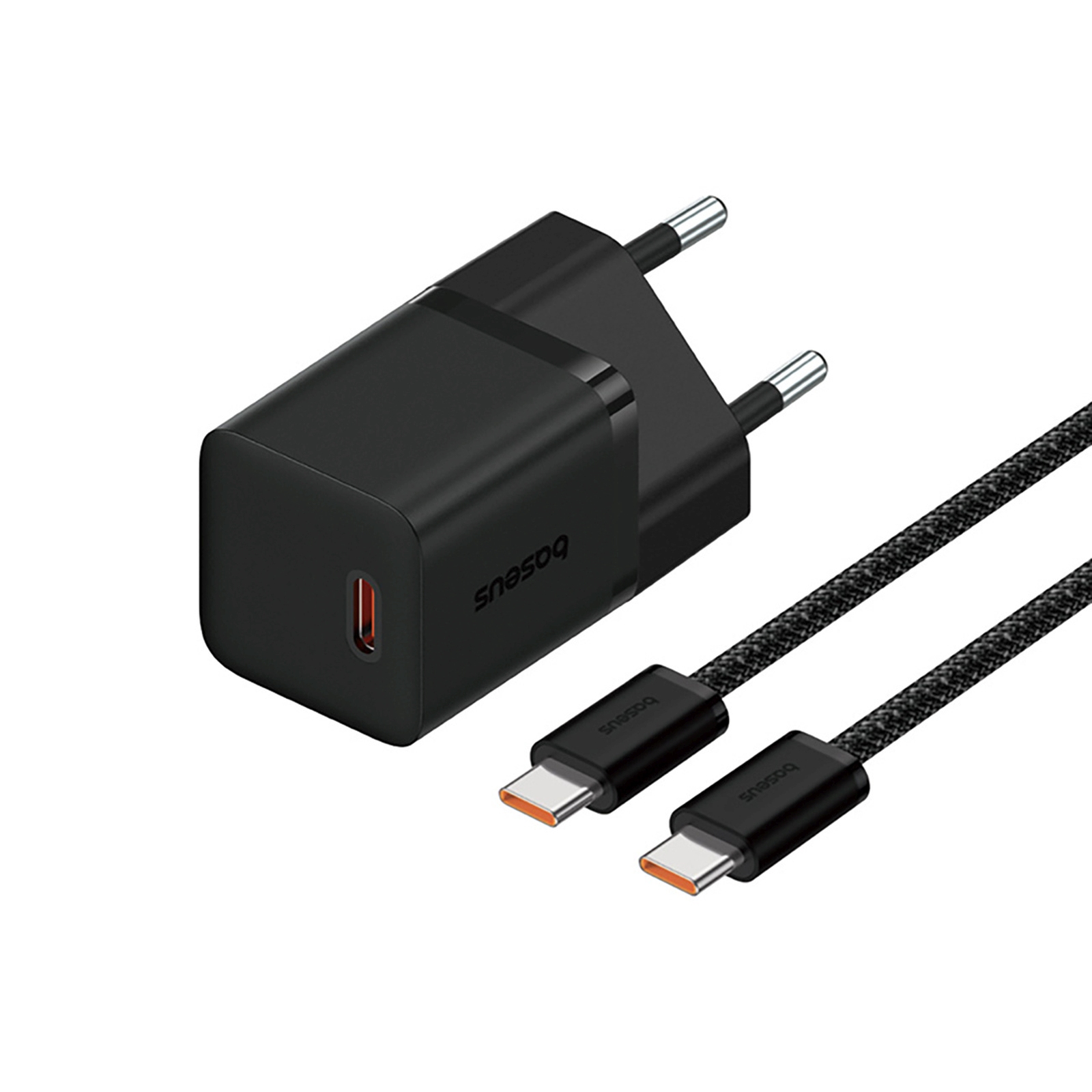 Gan5 30 W Usb-c Tinklo įkroviklis Su 100 W Usb-c Kabeliu - Juodas