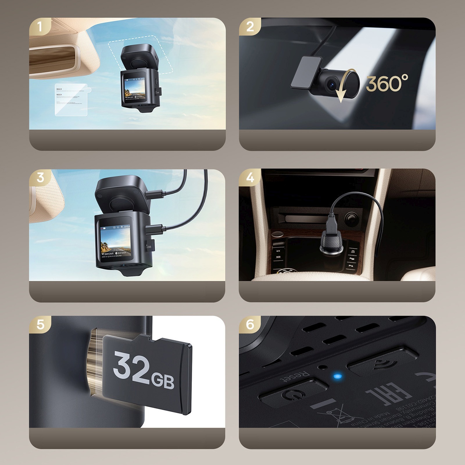 Automobilinė Vaizdo Kamera Su Akumuliatoriumi 4k 1080p Wifi Gps - Juoda