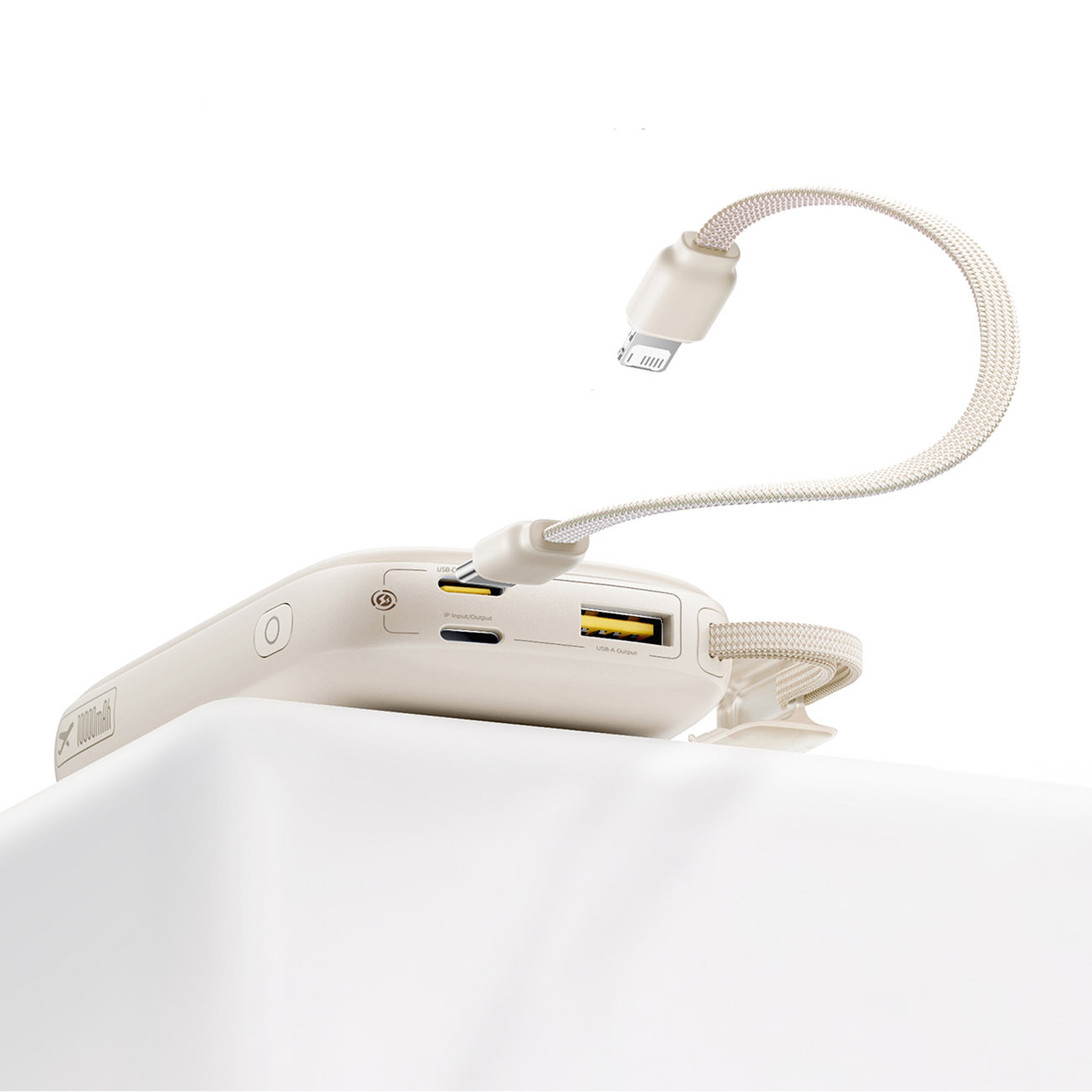 "powerbank" 10000 Mah 45w Fc21 Qpow 3 Ultra Su Ekrano Kabeliu Usb-c Iphone Lightning - Titano Spalvos
