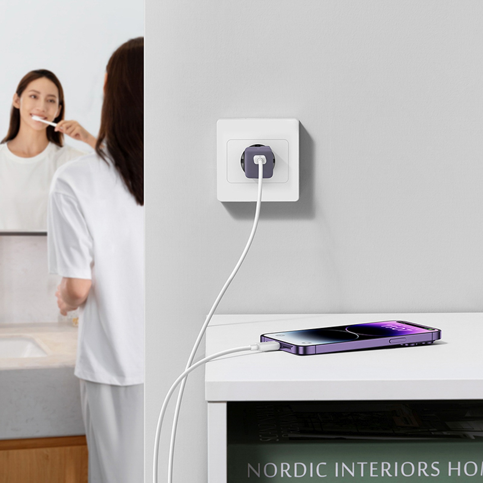 Usb-c Tinklo įkroviklis Gan5 30w Eu - Violetinės Spalvos