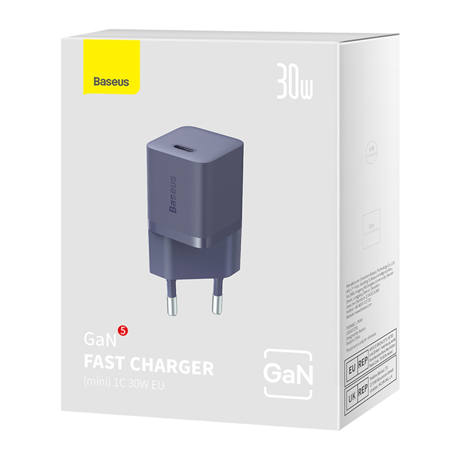 Usb-c Tinklo įkroviklis Gan5 30w Eu - Violetinės Spalvos