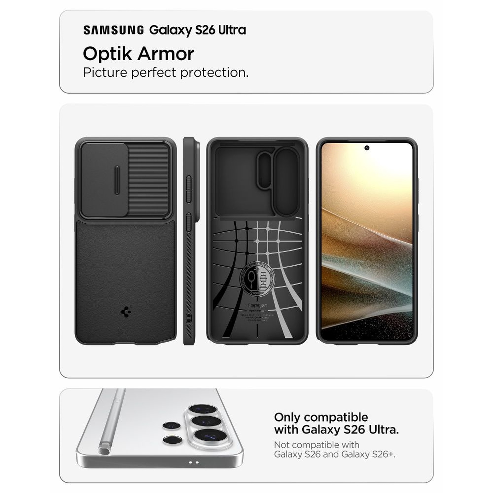 Dėklas "samsung Galaxy S26 Ultra Optik Armor" - Juodas