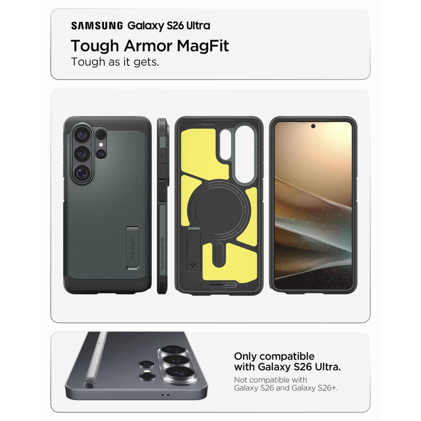 Dėklas "samsung Galaxy S26 Ultra Tough Armor Magsafe" - žalias