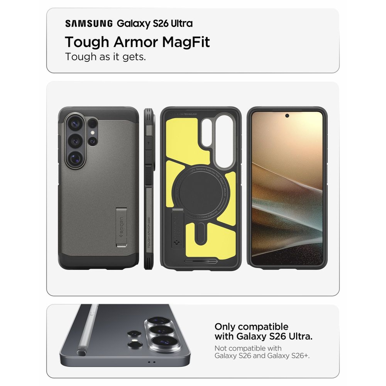 Dėklas "samsung Galaxy S26 Ultra Tough Armor Magsafe" - Pilkas