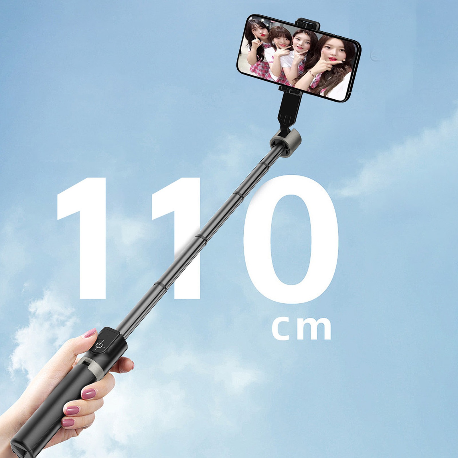 Selfie Lazda Su Trikoju "bluetooth" Nuotolinio Valdymo Pultas 1,1 M - Juoda