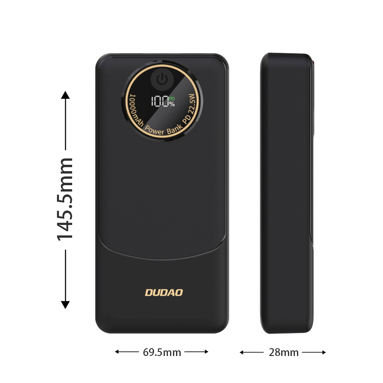 Powerbank 20000mah Usb-a Usb-c K12pro 22,5w Pd - Juodas