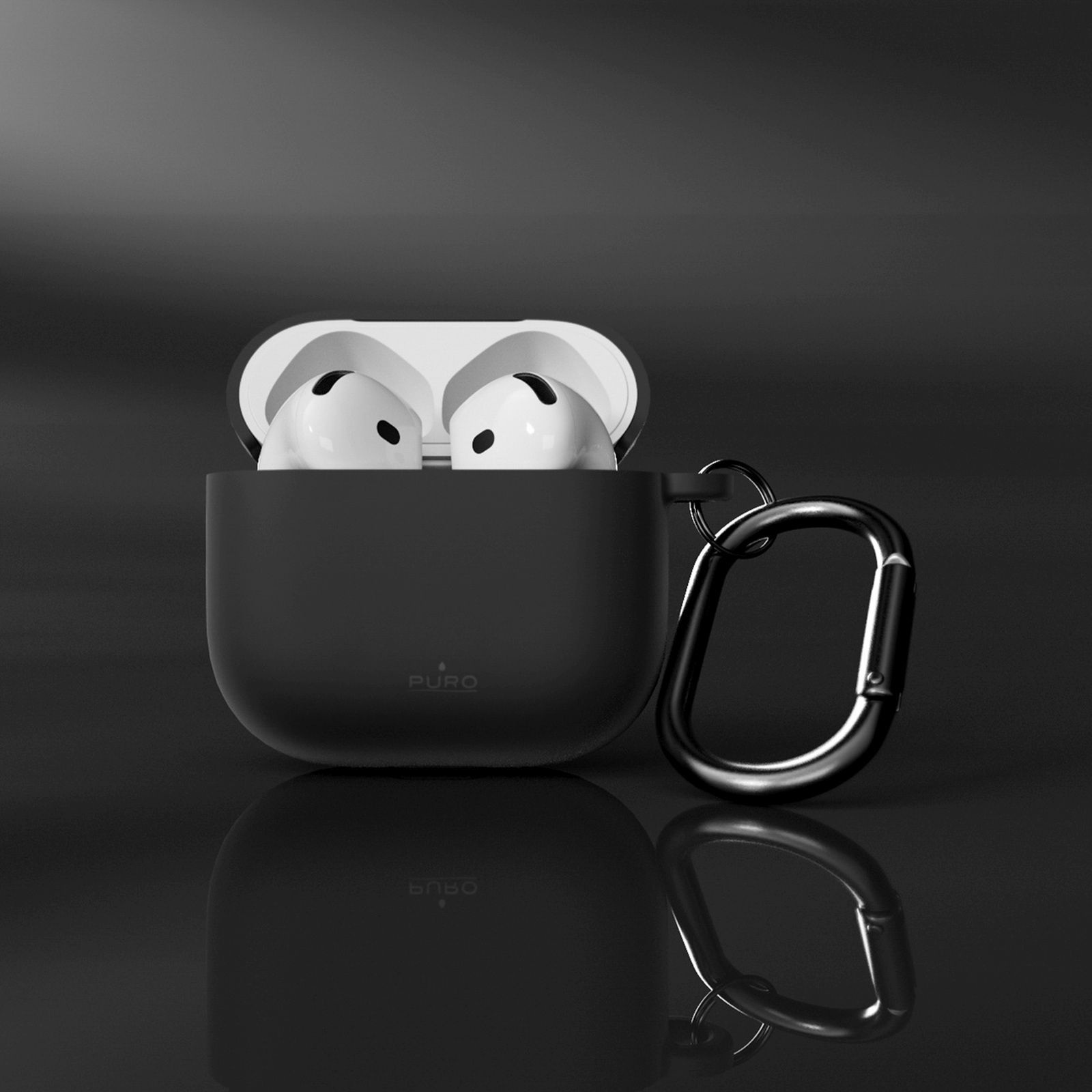 Ausinių "airpods 4 Icon" Dėklas - Juodas