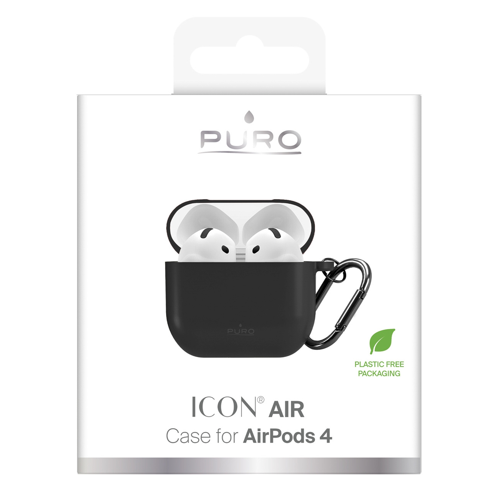 Ausinių "airpods 4 Icon" Dėklas - Juodas