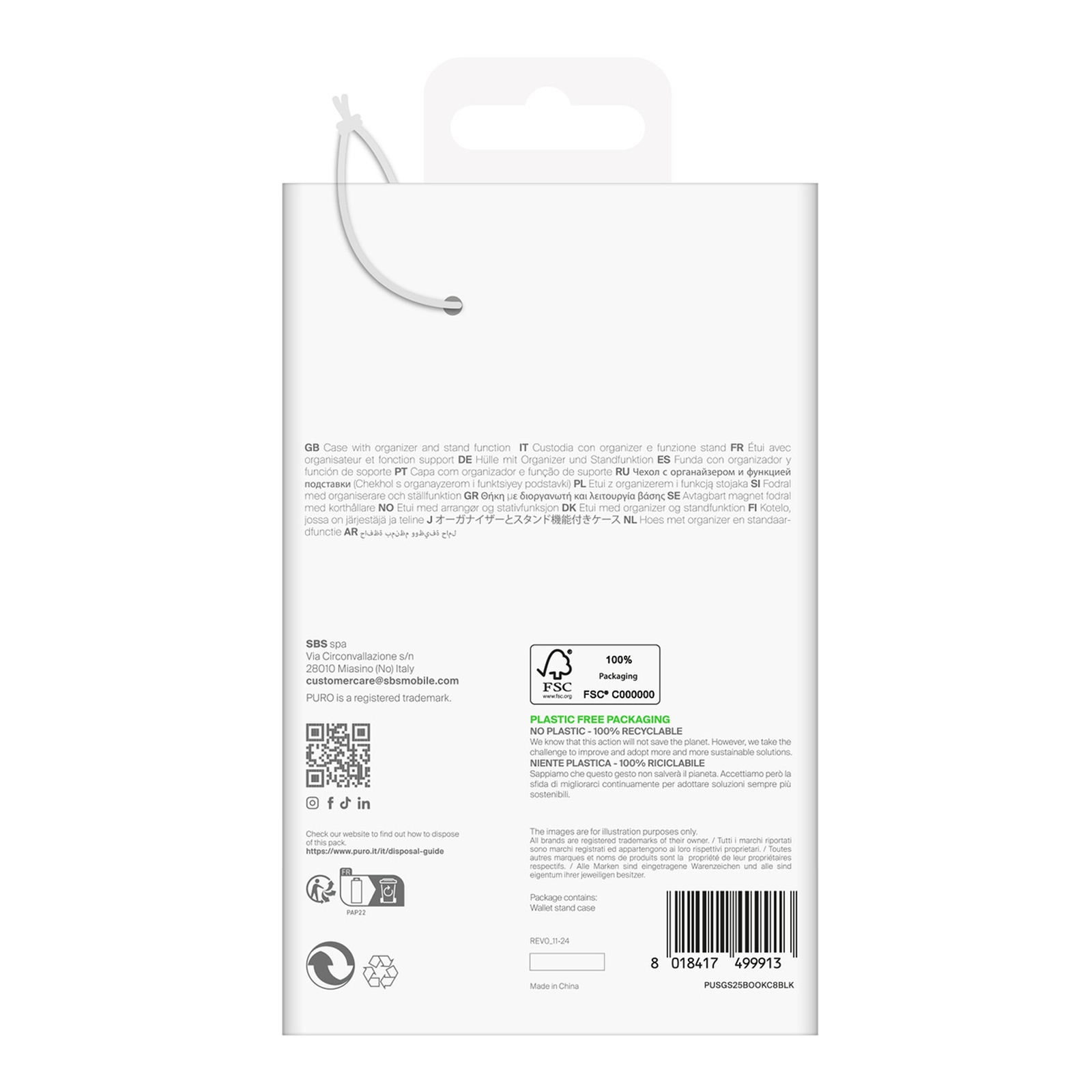 Eko Odos Dėklas Su Atvartu Ir Pinigine, Skirtas "samsung Galaxy S25+ Booklet Case" - Juodas