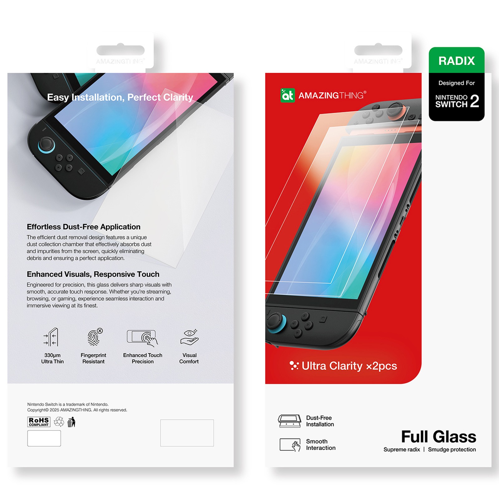 Grūdintas Stiklas, Skirtas "nintendo Switch 2 Radix Full Glass" - 2 Vnt.