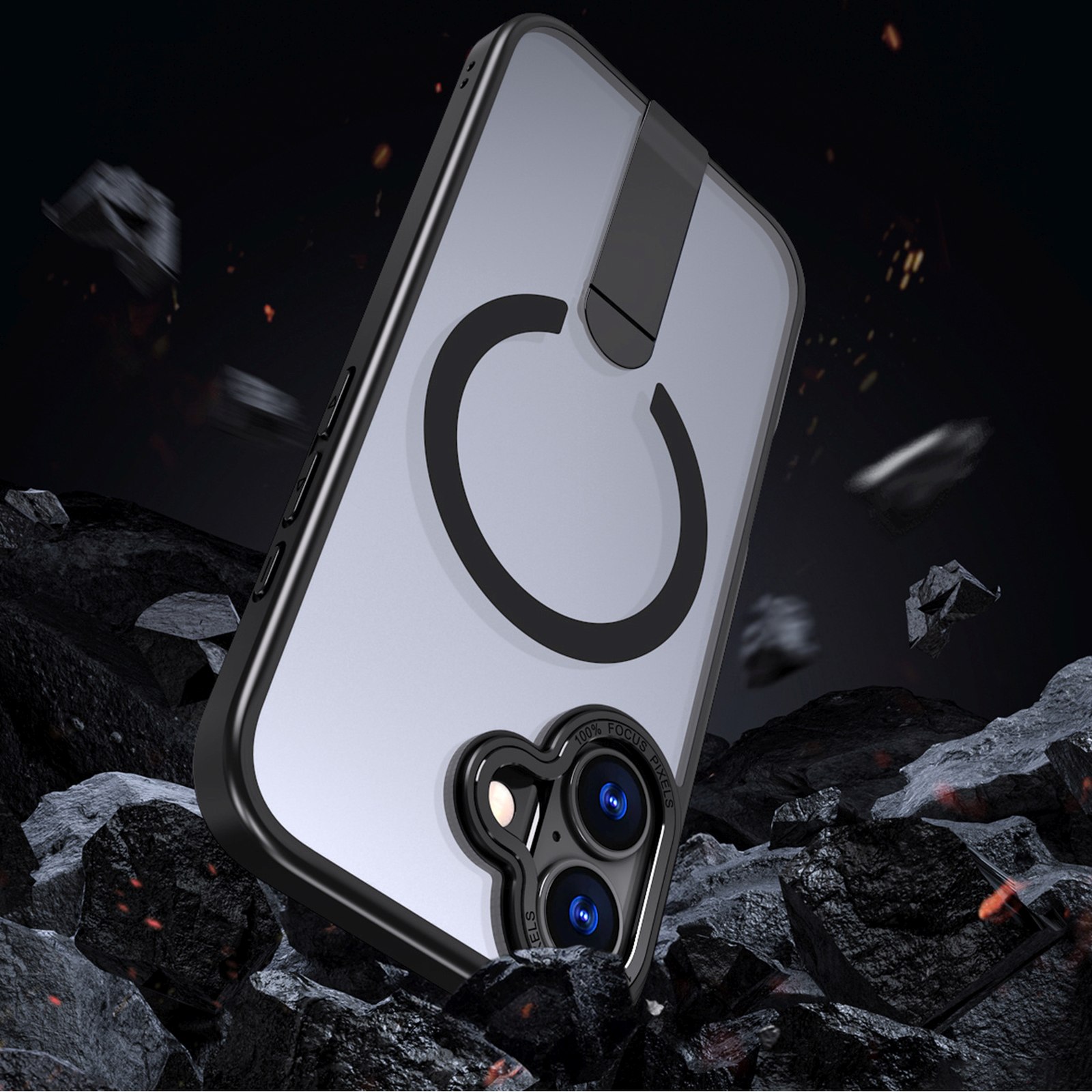 Dėklas Su Stovu "iphone 17 Hybrid Armor X Magsafe" - Juodas