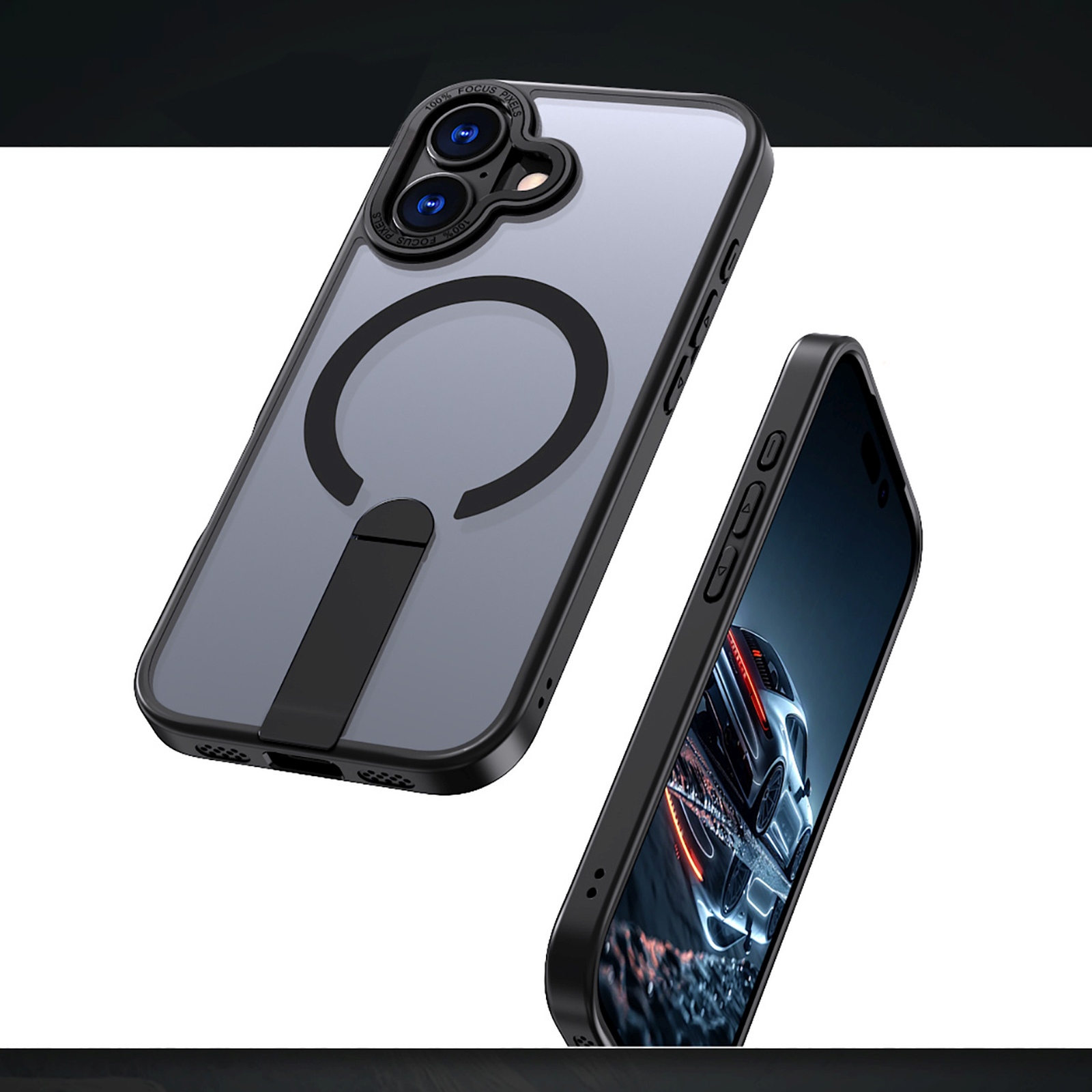 Dėklas Su Stovu "iphone 17 Hybrid Armor X Magsafe" - Juodas