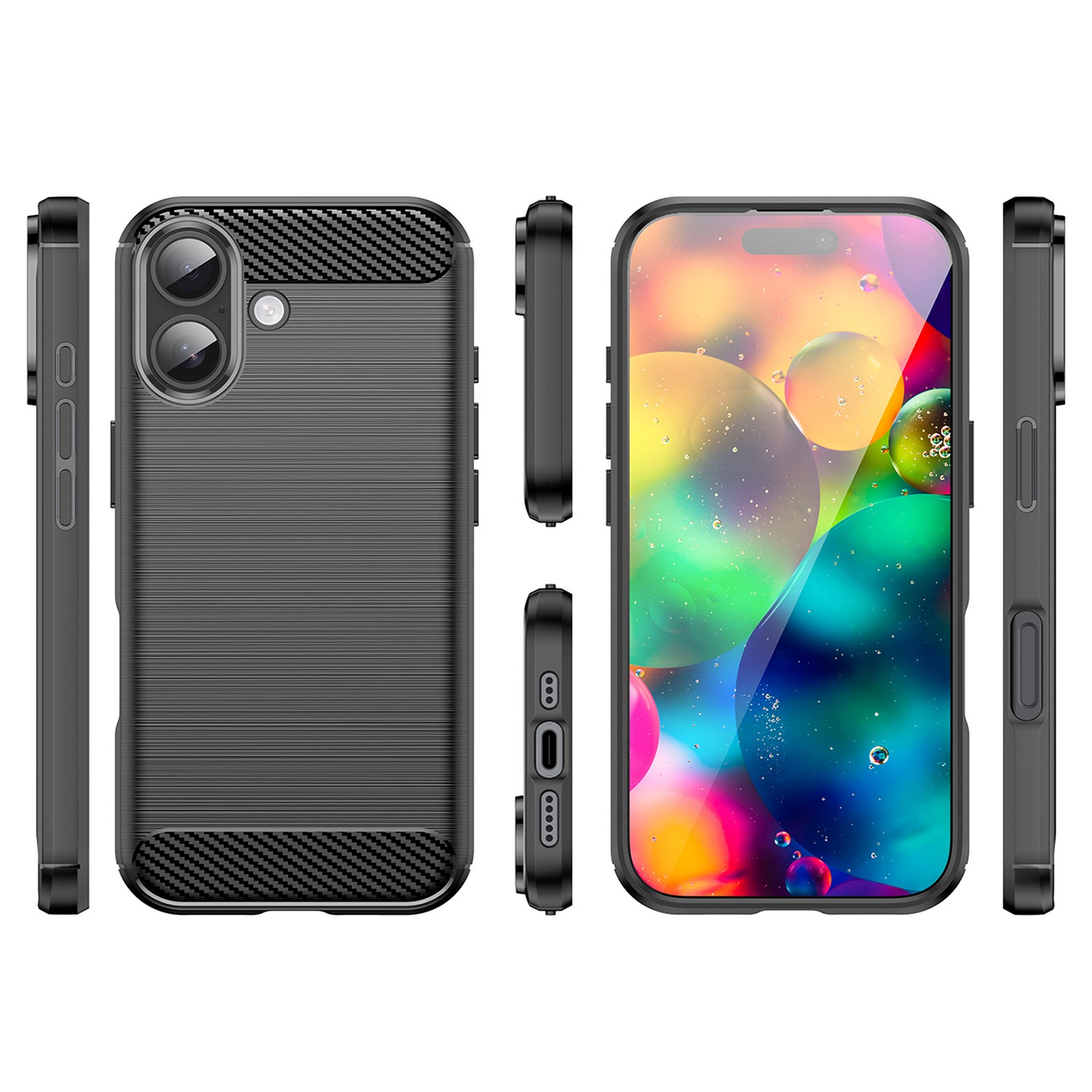 Dėklas Iphone 17 Carbon Case - Juodas