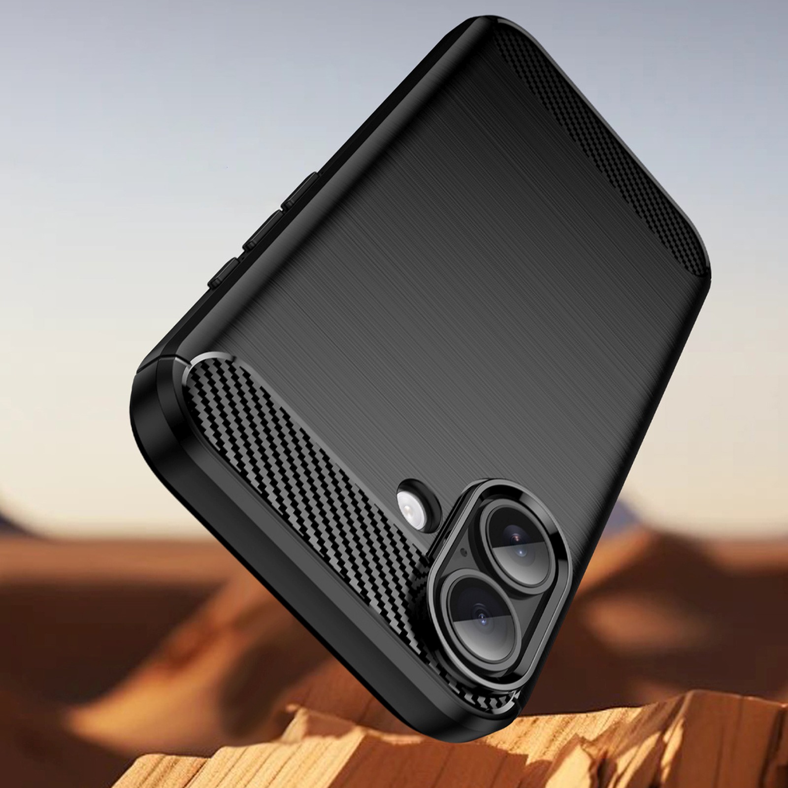 Dėklas Iphone 17 Carbon Case - Juodas