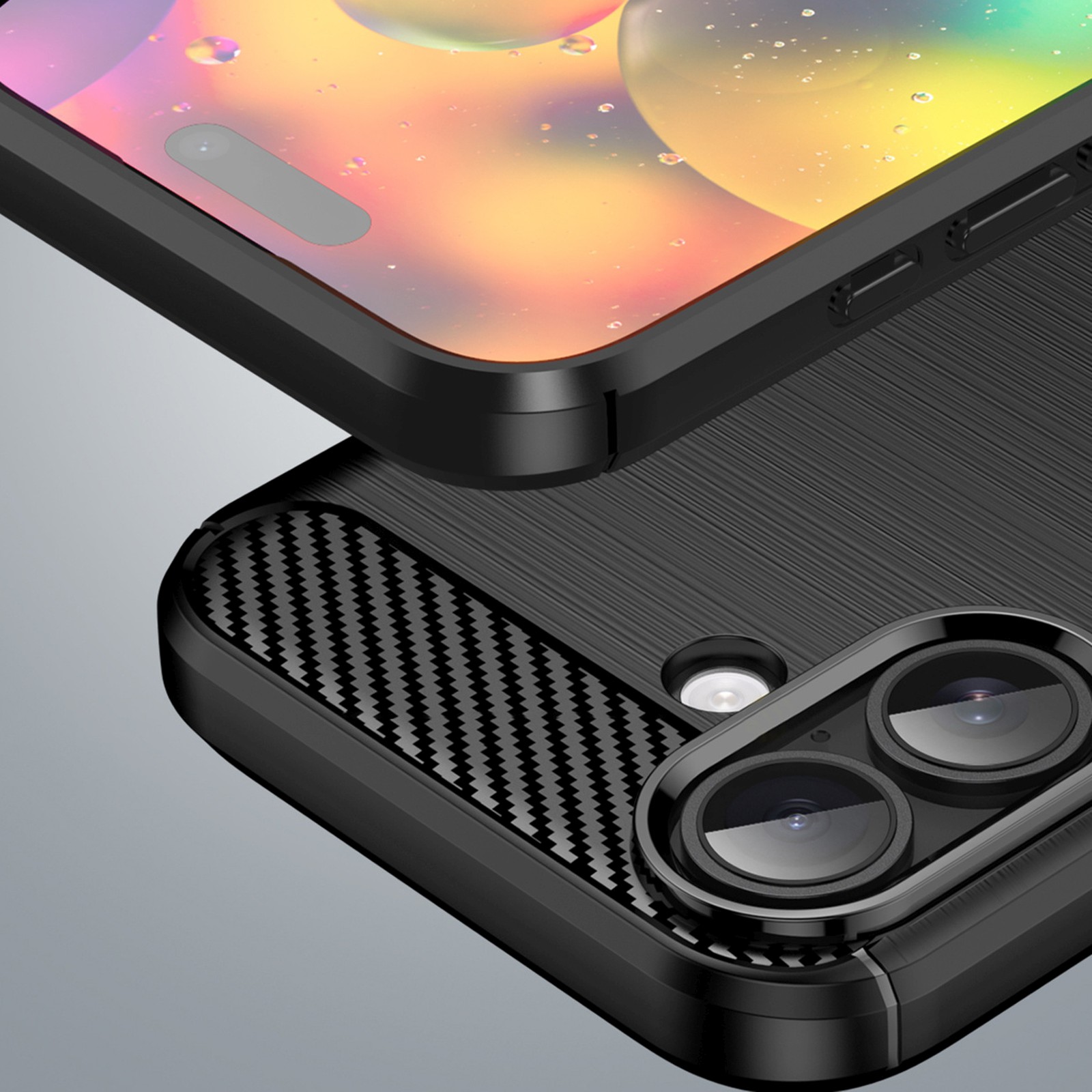Dėklas Iphone 17 Carbon Case - Juodas