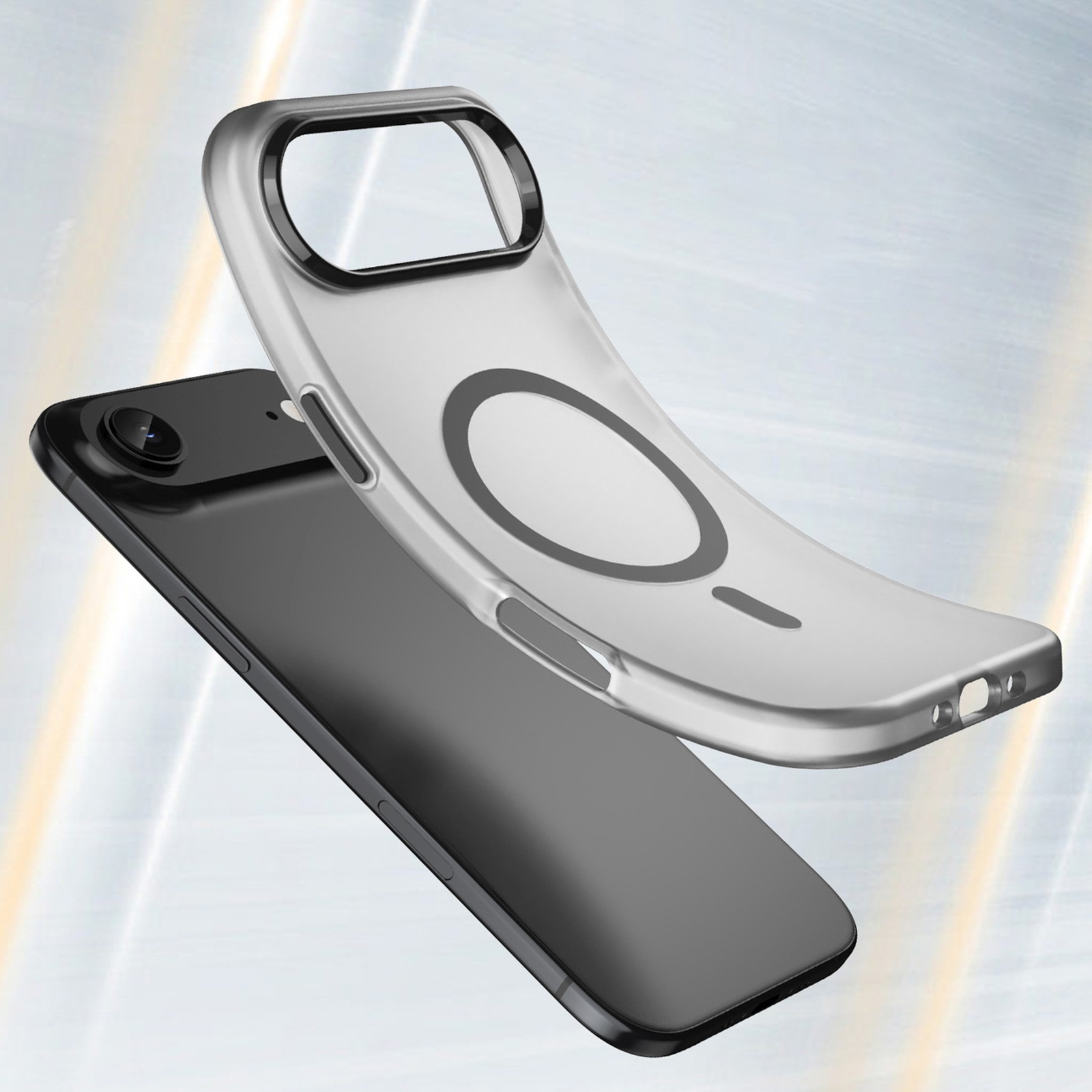 Dėklas "iphone 17 Air" Magnetinis Abrazyvinis "magsafe" - Matinis Juodas