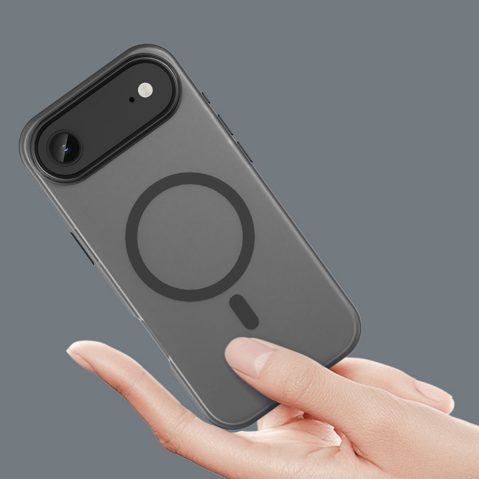 Dėklas "iphone 17 Air" Magnetinis Abrazyvinis "magsafe" - Matinis Juodas