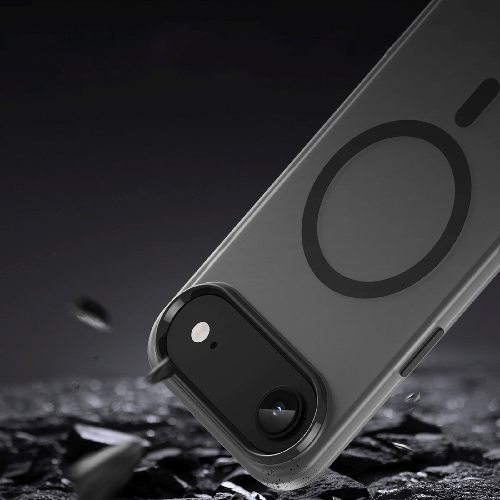 Dėklas "iphone 17 Air" Magnetinis Abrazyvinis "magsafe" - Matinis Juodas