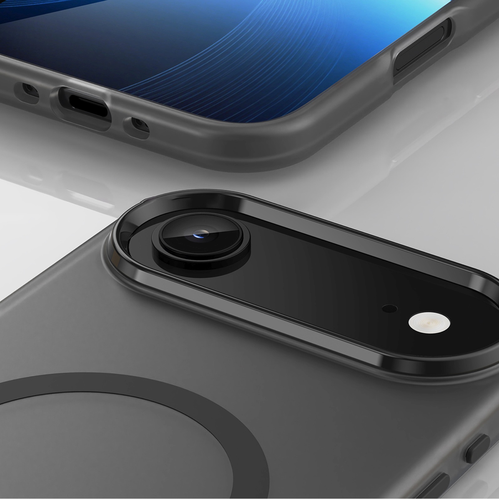 Dėklas "iphone 17 Air" Magnetinis Abrazyvinis "magsafe" - Matinis Juodas