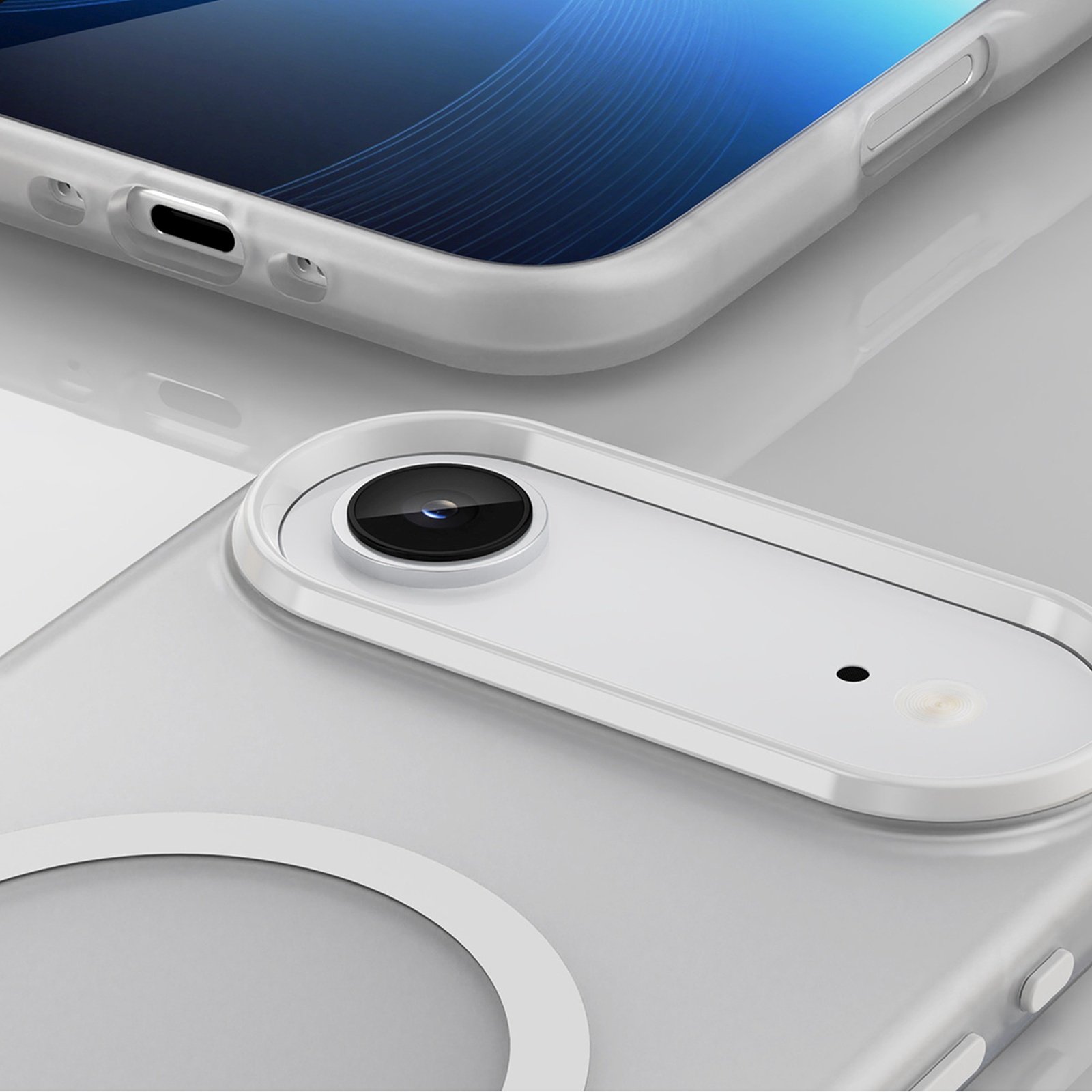Dėklas "iphone 17 Air" Magnetinis Abrazyvinis "magsafe" - Matinės Baltos Spalvos