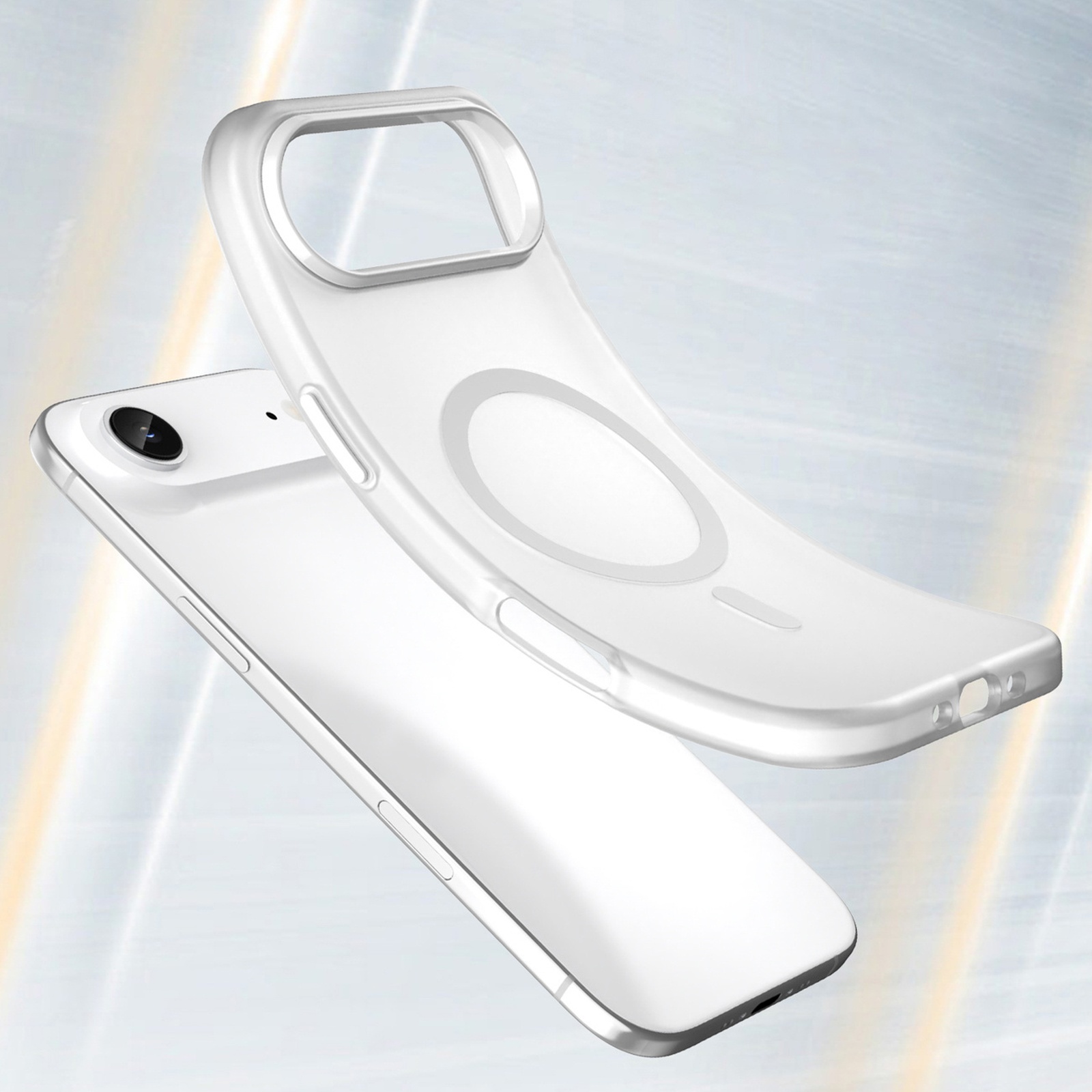 Dėklas "iphone 17 Air" Magnetinis Abrazyvinis "magsafe" - Matinės Baltos Spalvos