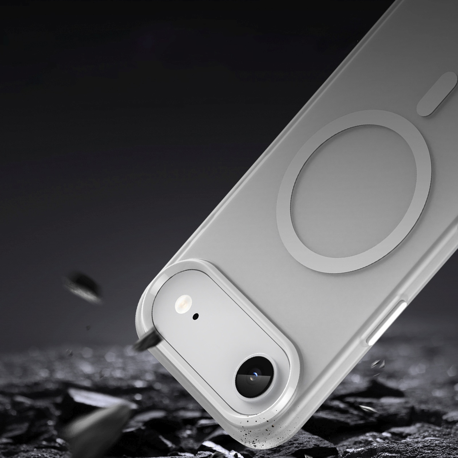 Dėklas "iphone 17 Air" Magnetinis Abrazyvinis "magsafe" - Matinės Baltos Spalvos