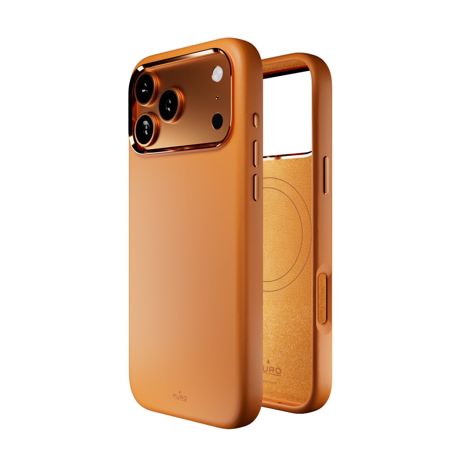 Silikoninis Dėklas Su Kameros Apsauga Ir Aliuminio Mygtukais, Skirtas "iphone 17 Pro Max Magsafe" - Oranžinis