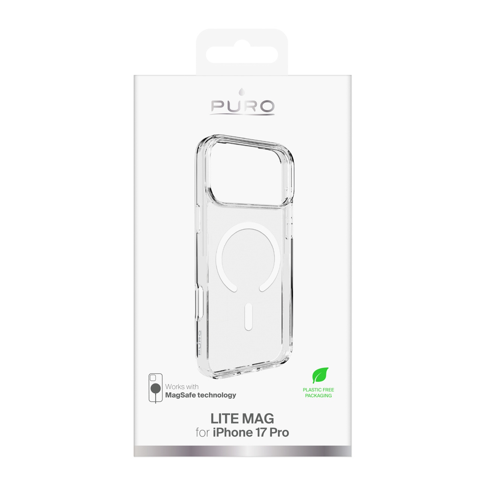 Dėklas "iphone 17 Pro Magsafe Lite Mag Tpu Pc - Skaidrus Baltas žiedas