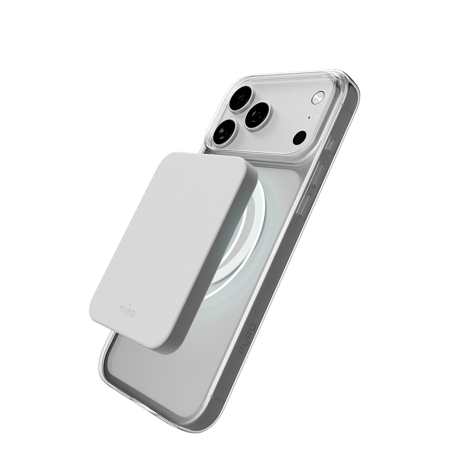 Dėklas "iphone 17 Pro Magsafe Lite Mag Tpu Pc - Skaidrus Baltas žiedas