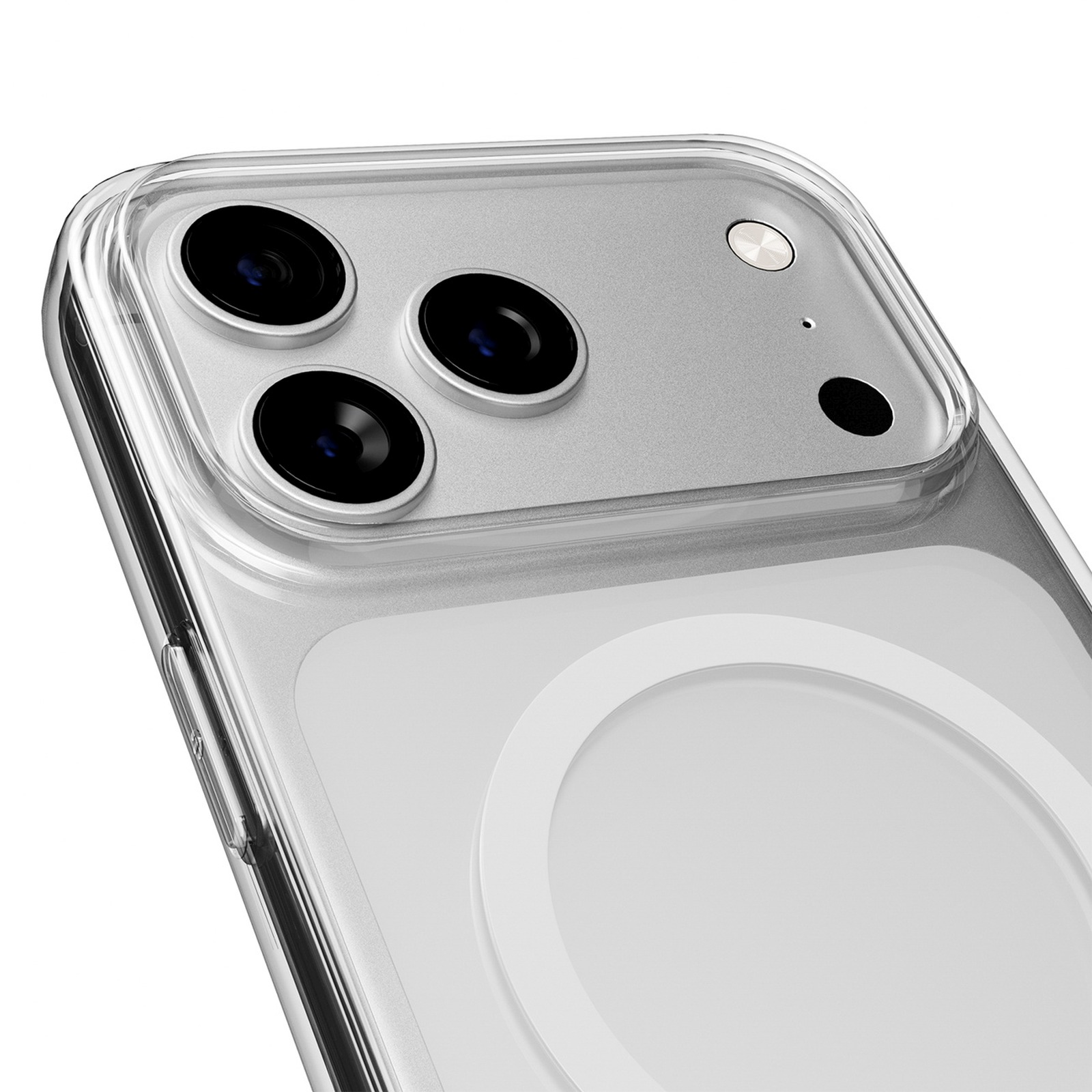 Dėklas "iphone 17 Pro Magsafe Lite Mag Tpu Pc - Skaidrus Baltas žiedas