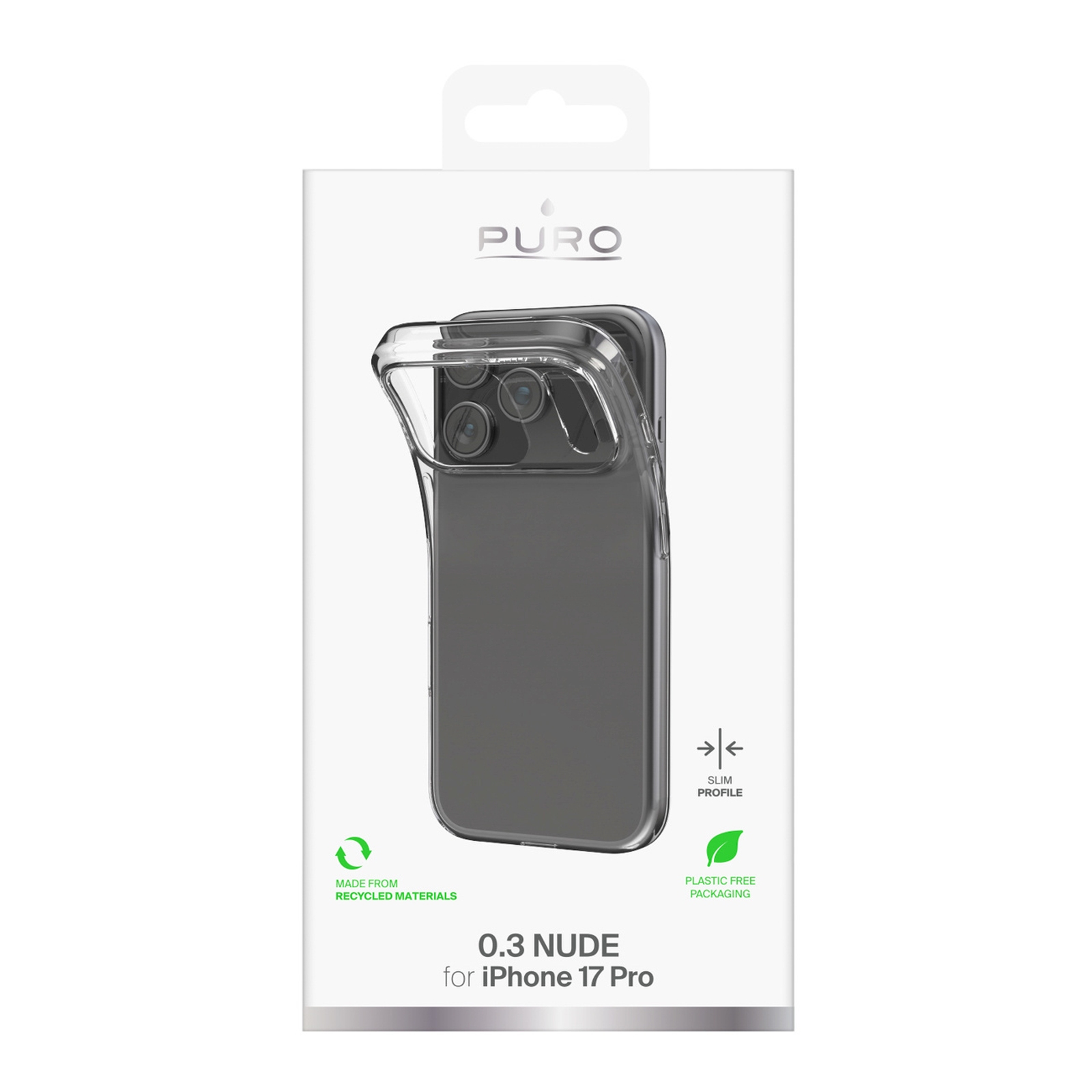 Dėklas "iphone 17 Pro 0.3 Nude Ultra-slim Tpu" - Skaidrus
