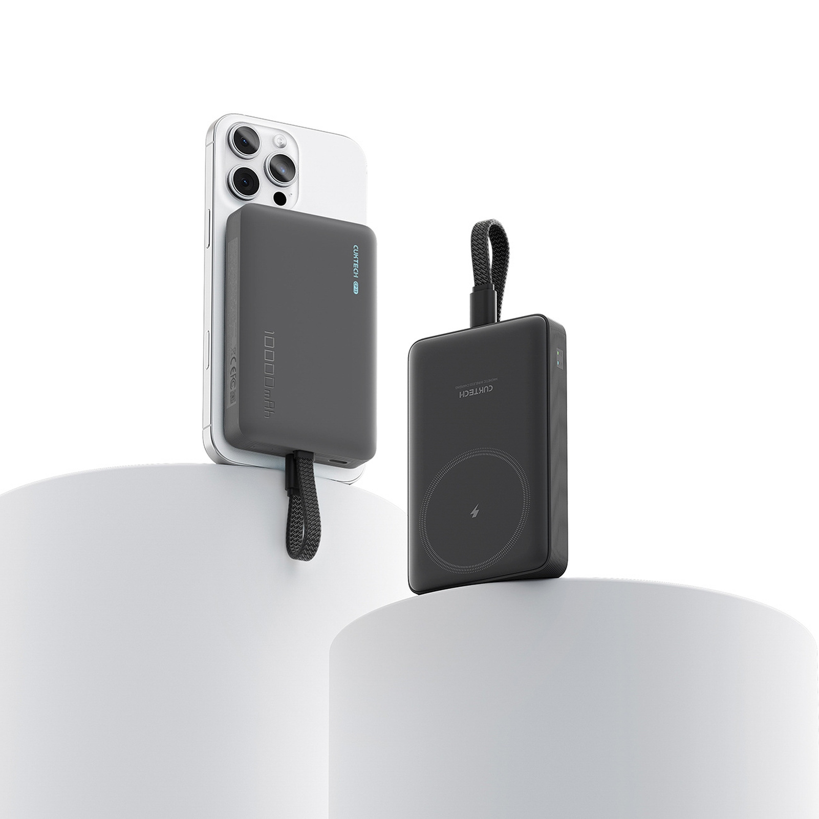 Magnetinis 10000 Mah Usb-c Maitinimo Blokas Su Integruotu Usb-c Kabeliu Magsafe - Juodas