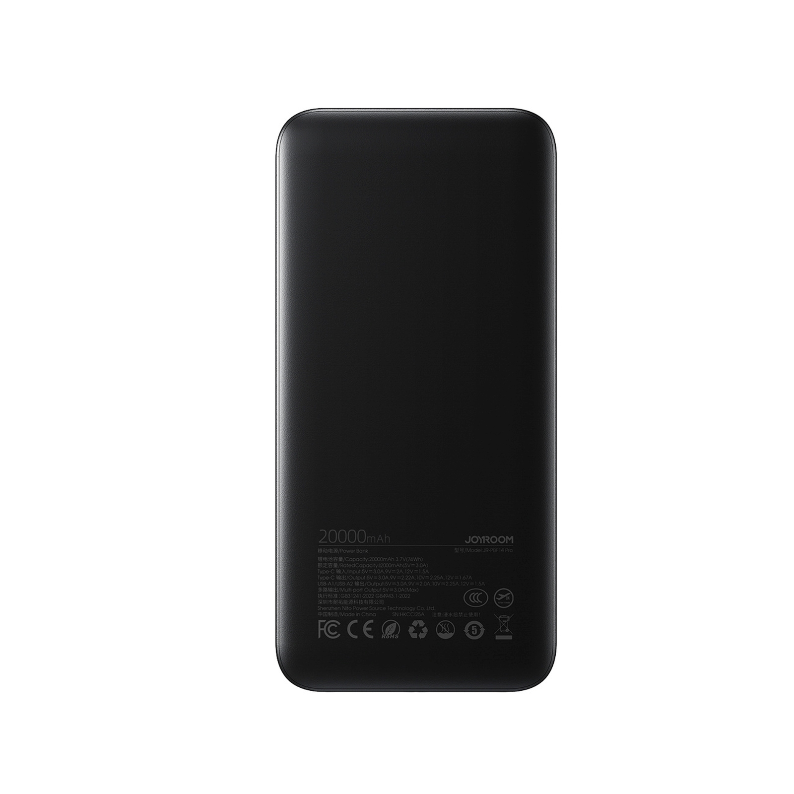 Powerbankas Su Skaitmeniniu Ekranu 20000 Mah Usb-a Usb-c 22,5 W - Juodas