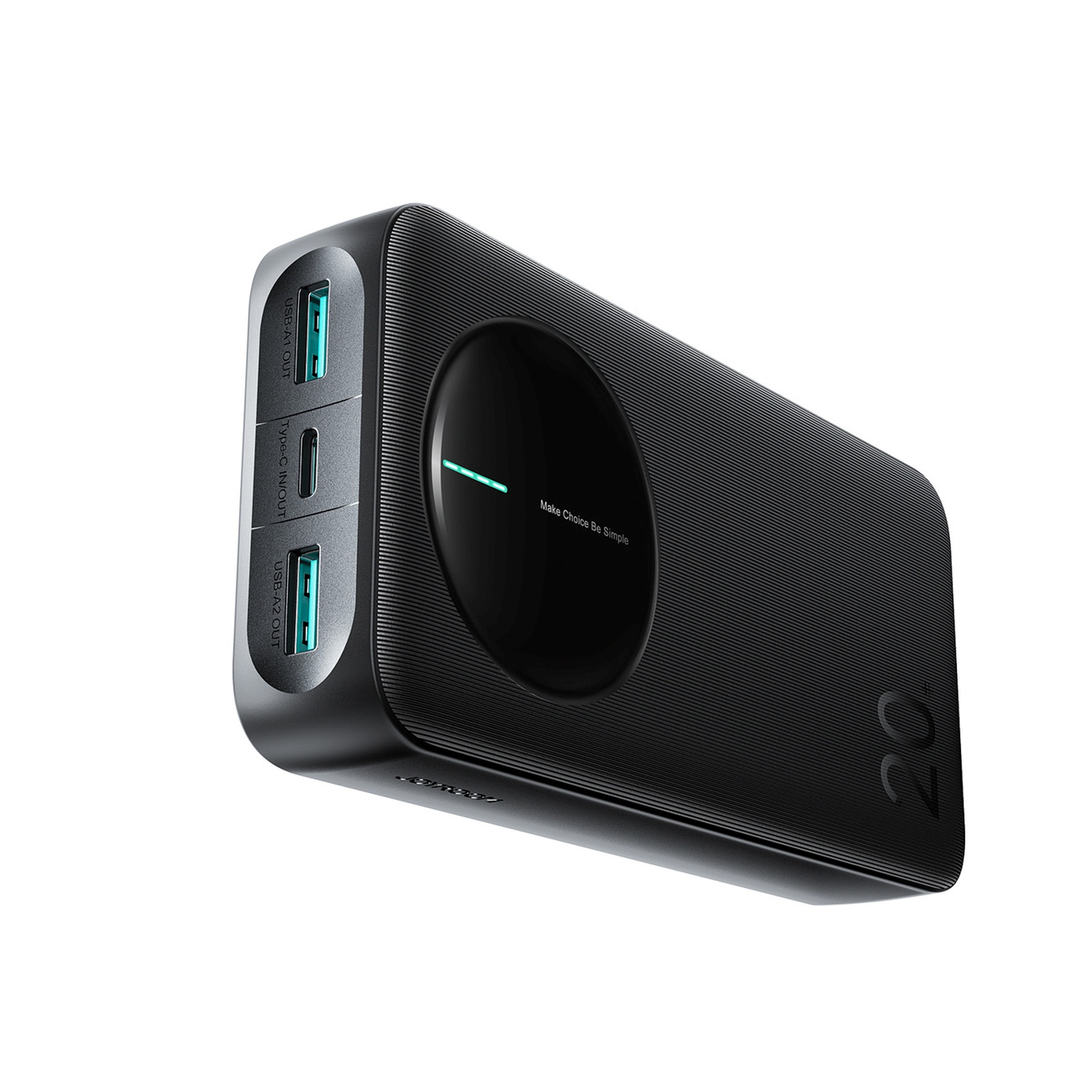 Powerbankas Su Skaitmeniniu Ekranu 20000 Mah Usb-a Usb-c 22,5 W - Juodas
