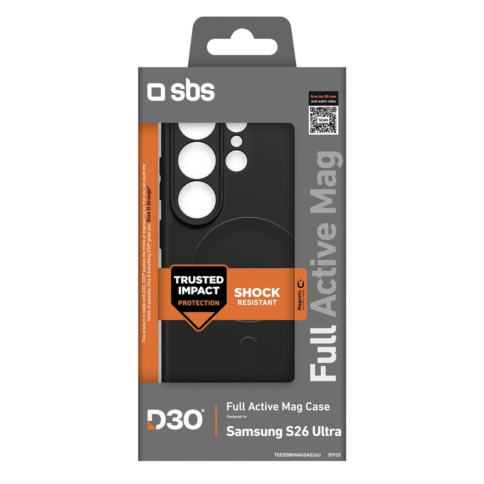 Dėklas "samsung Galaxy S26 Ultra Full Active Case D3o Magsafe" - Juodas