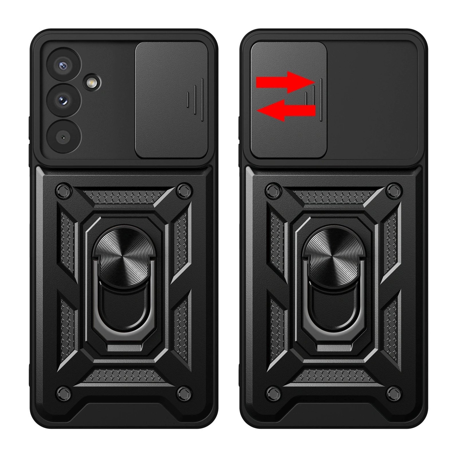 šarvuotas Dėklas "samsung Galaxy A37" Su "hybrid Armor Camshield" - Juodas