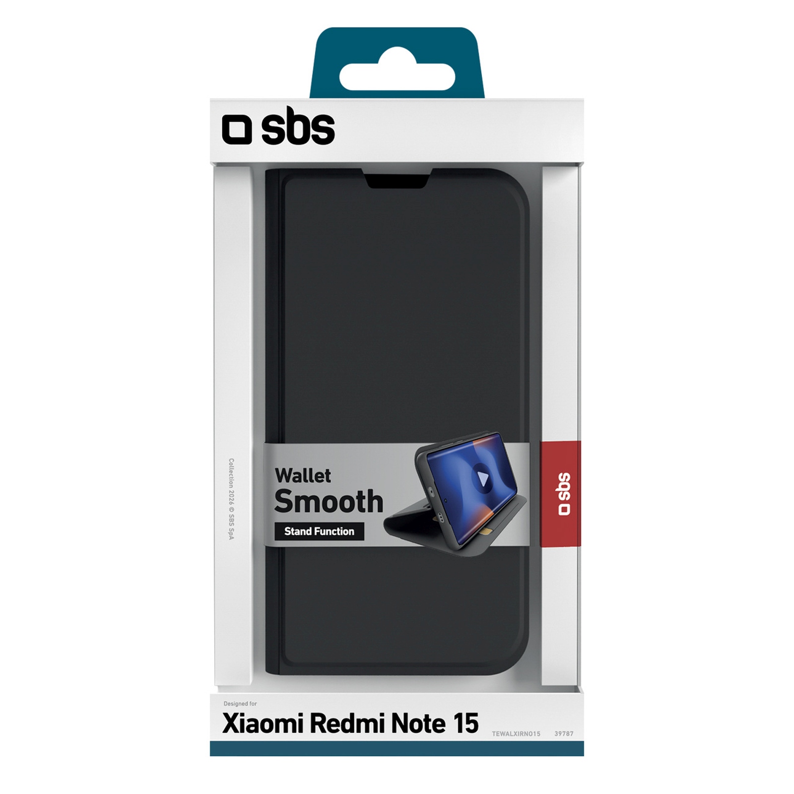 Dėklas Su Atlenkiamuoju Dangteliu, Skirtas "xiaomi Redmi Note 15 Wallet Smooth" - Juodas