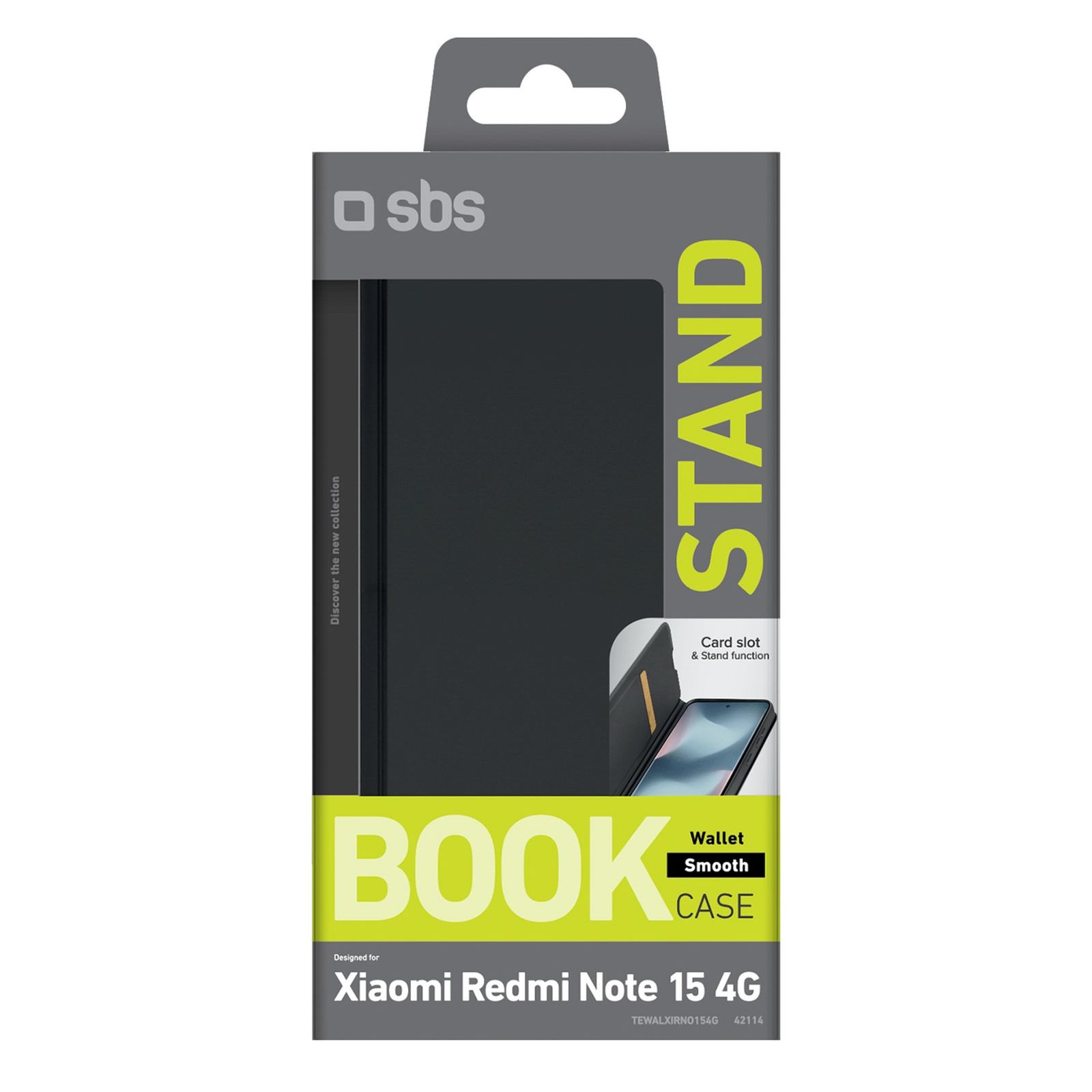 Dėklas Su Atlenkiamuoju Dangteliu, Skirtas "xiaomi Redmi Note 15 4g Wallet Smooth" - Juodas