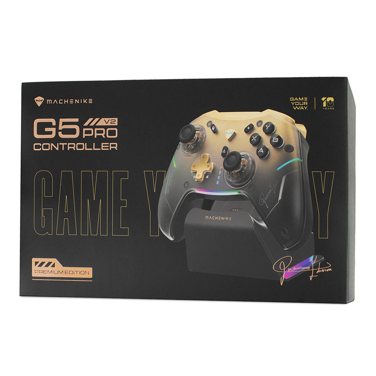 Belaidis žaidimų Valdiklis Su įkrovimo Stotele "g5pro Premium Edition" - Juodai Auksinis