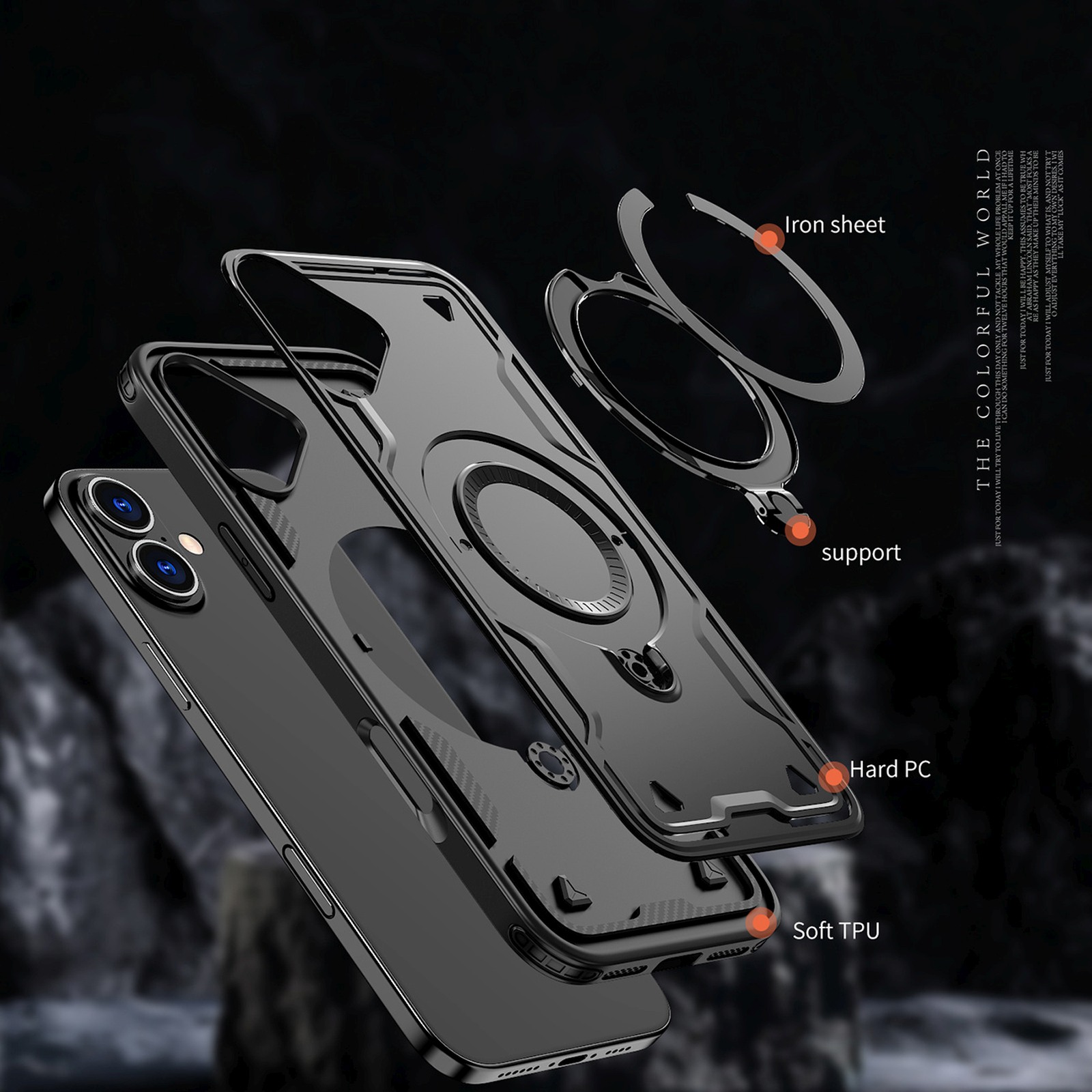 Dėklas "iphone 16 Hybrid Armor Trendy Magsafe" - Juodas