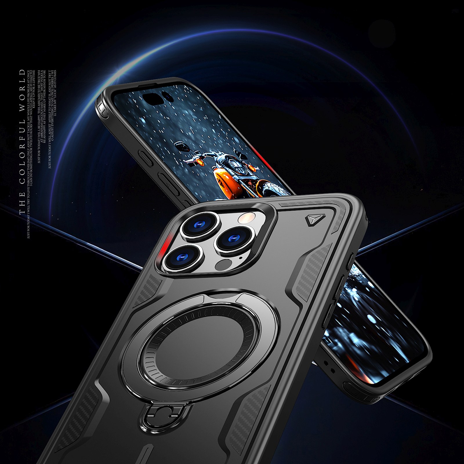Dėklas "iphone 16 Pro Hybrid Armor Trendy Magsafe" - Juodas