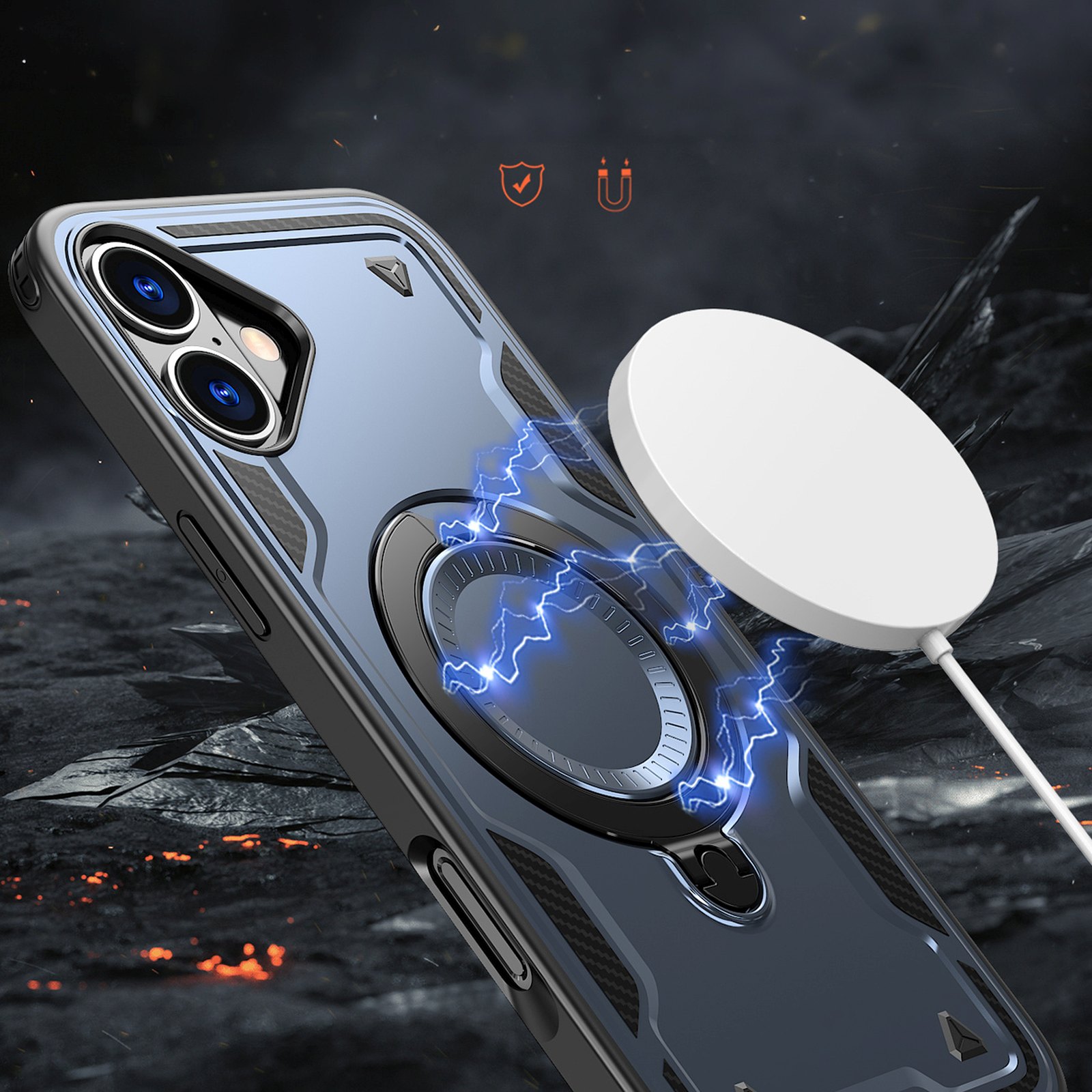 Dėklas "iphone 16 Hybrid Armor Trendy Magsafe" - Mėlynas