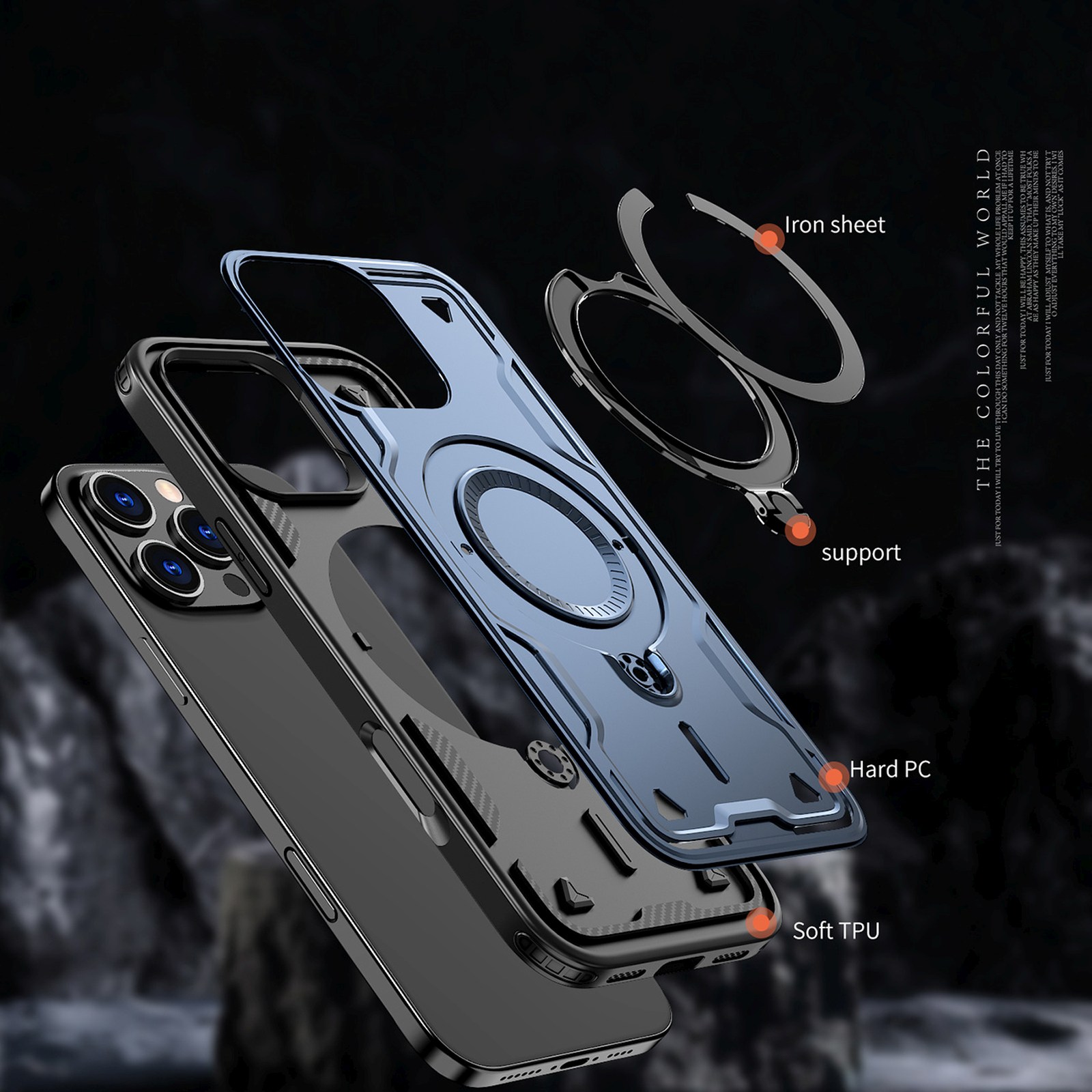 Dėklas "iphone 16 Pro Max Hybrid Armor Trendy" Su "magsafe" - Mėlynas