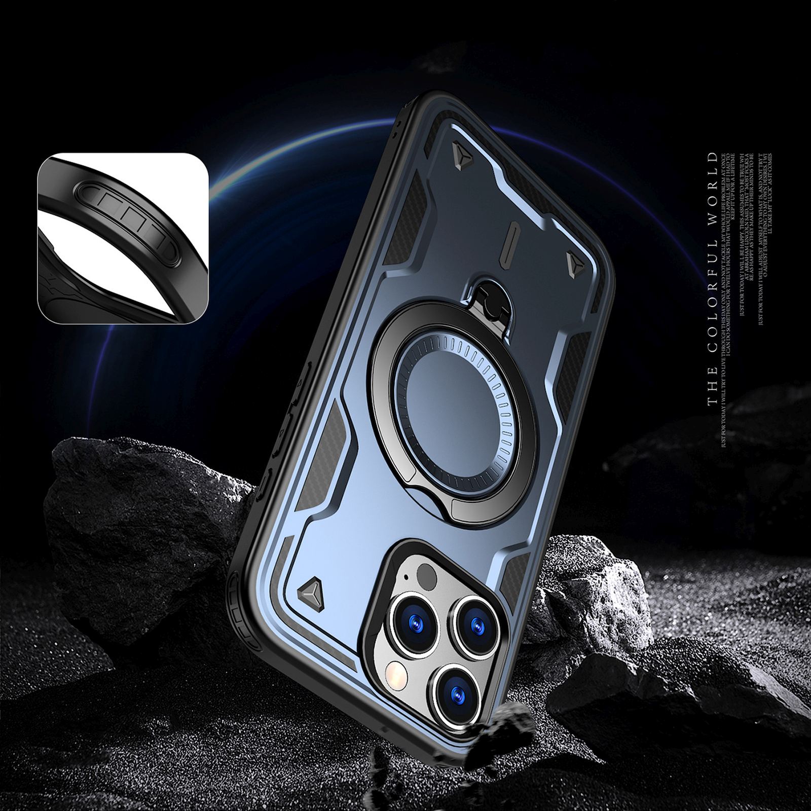 Dėklas "iphone 16 Pro Max Hybrid Armor Trendy" Su "magsafe" - Mėlynas