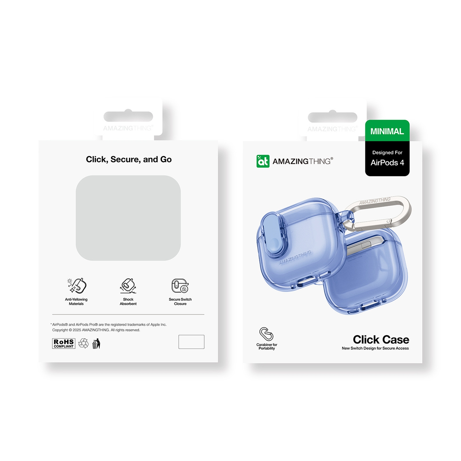 Minimalus "airpods 4" Dėklas - Mėlynas